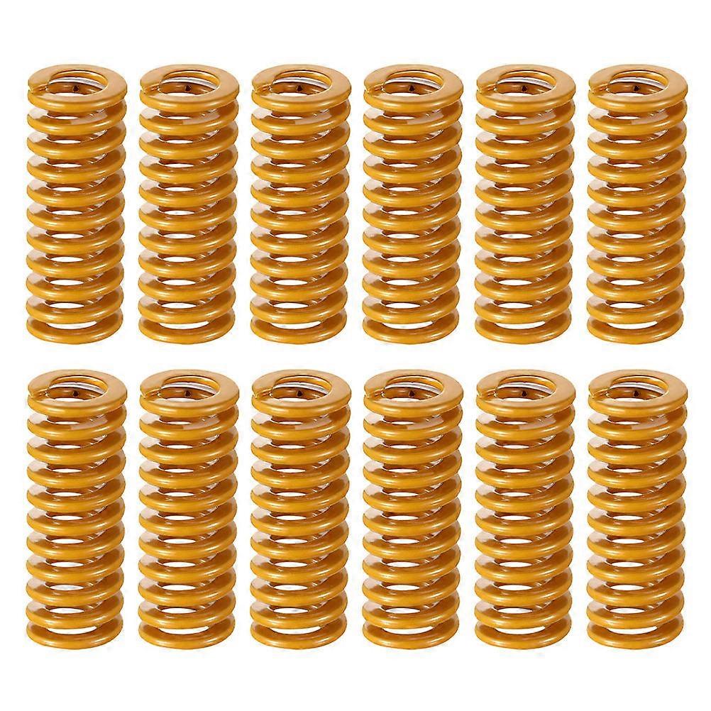 Spring Steel Replacement 3D Printer Spring Yellow 2x0.8cm Circular For Stable Printing 12Pcs