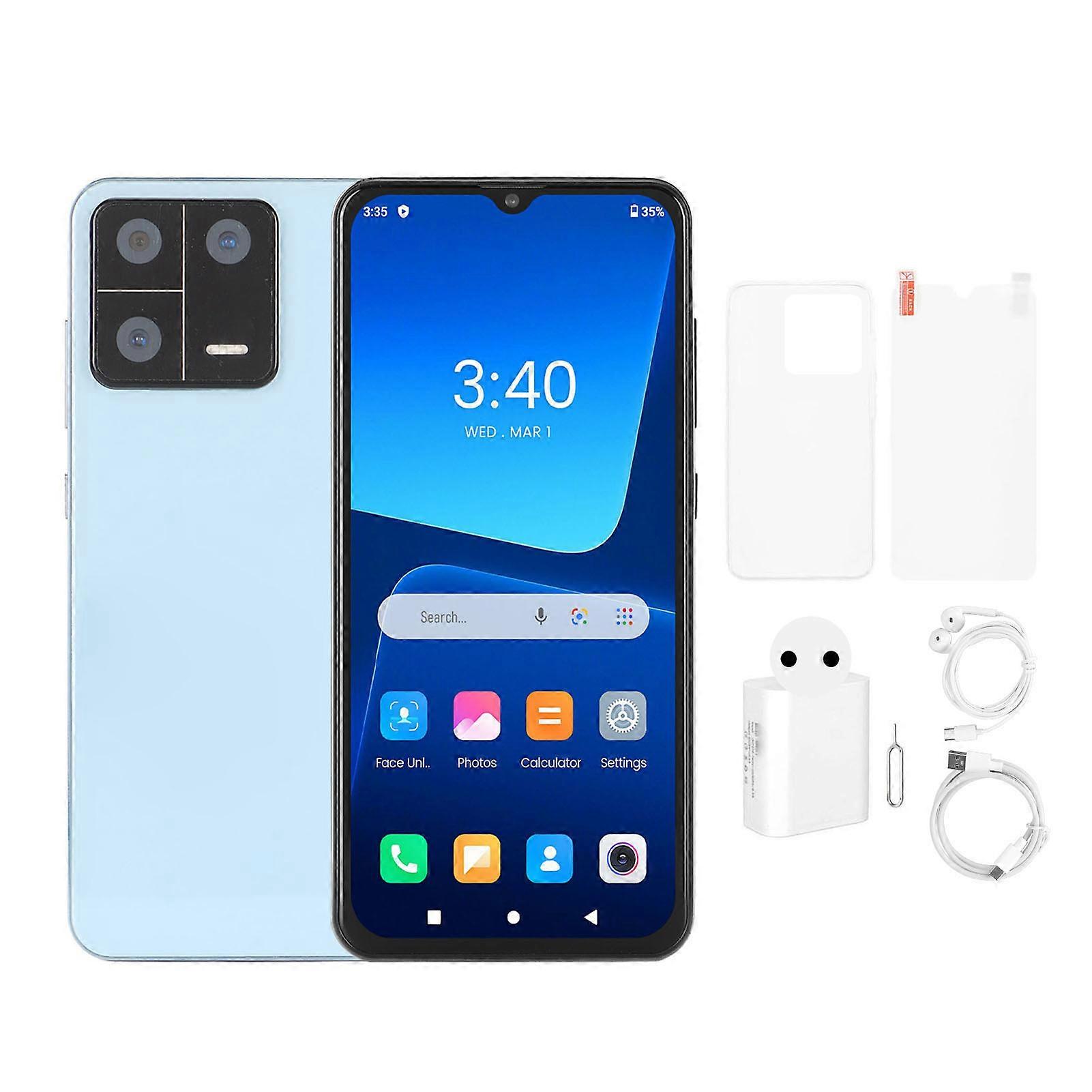 Unlocked 4G Smartphone, 6.54" IPS HD, 12GB RAM, 32MP Camera, Android 12, Face Recognition