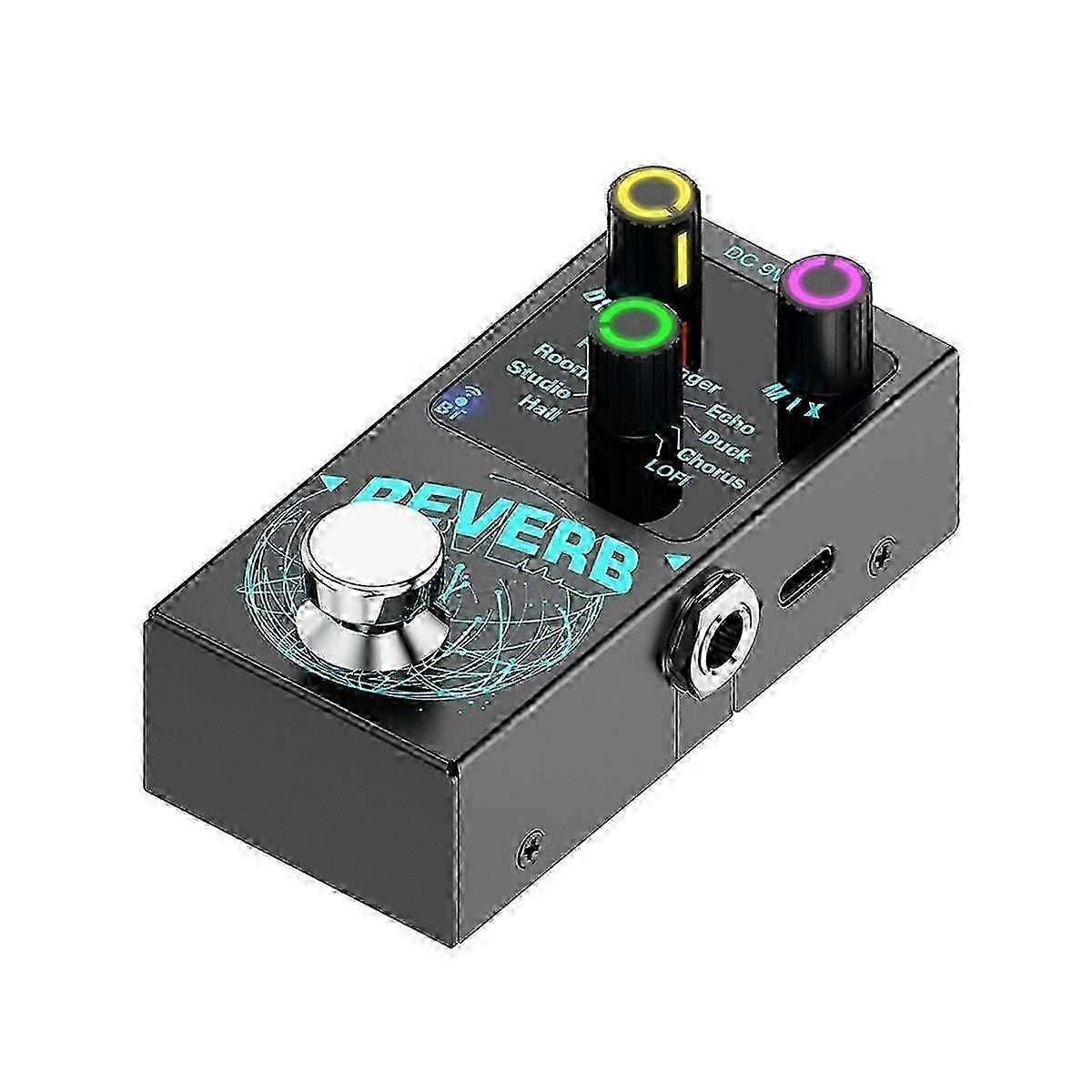 Digital Reverb Pedal with 9 Built-in Effects, True Bypass