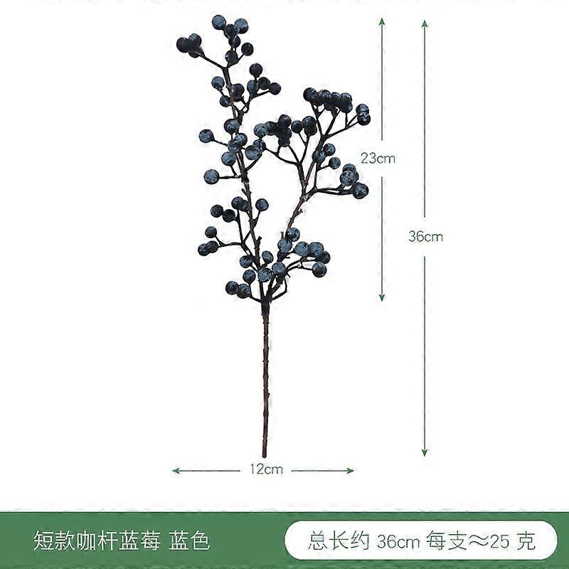 2pcs Artificial Blueberry Stems: Lifelike Faux Berry Branches For Home Decoration Wedding Centerpieces Dining Table Vase Accessories