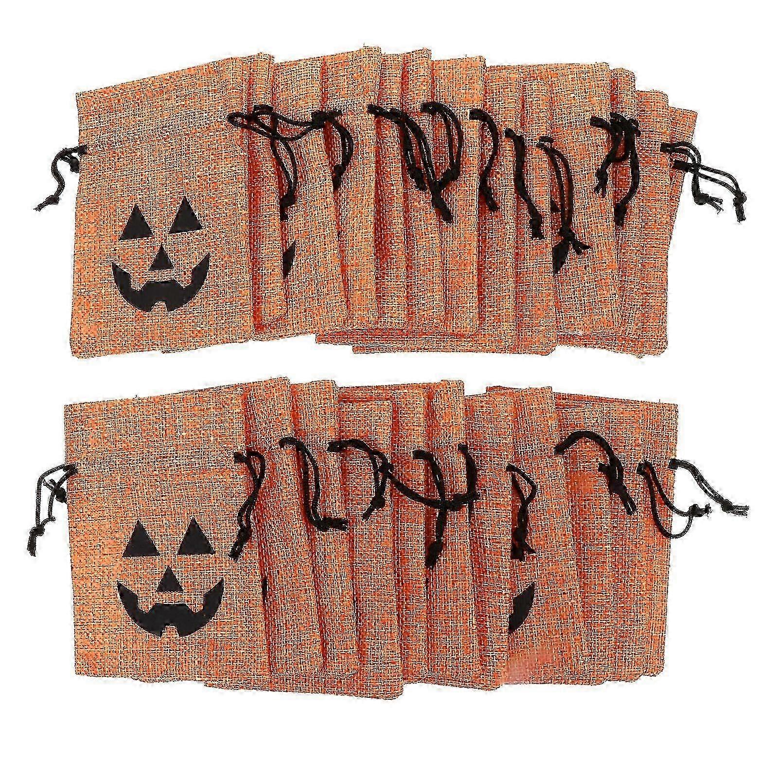 25Pcs Halloween Drawstring Storage Bags Practical Snack Candy Gift Pouches