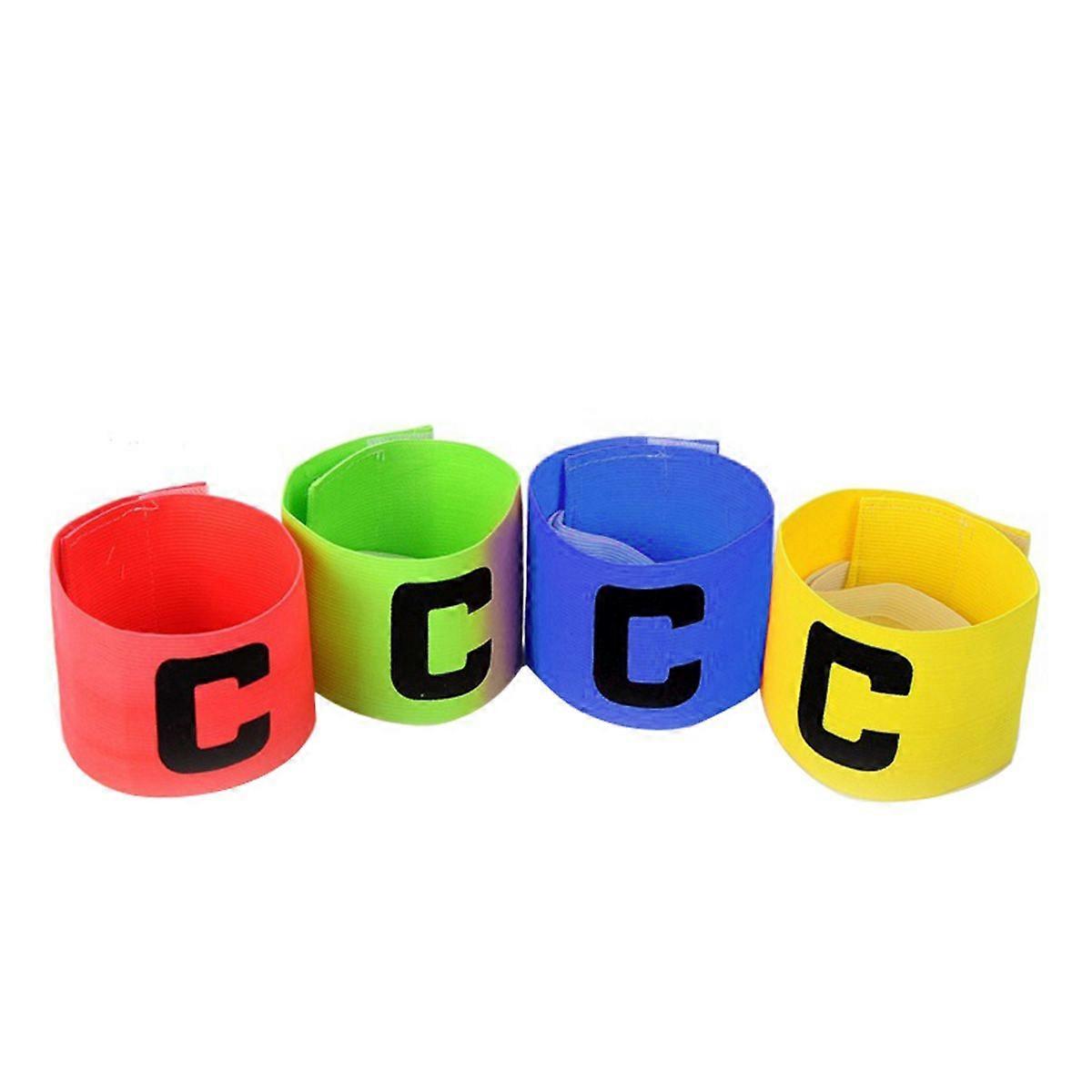 4PCS Football Soccer Elastic Captain Armband Basketball Adjustable Player Bands
