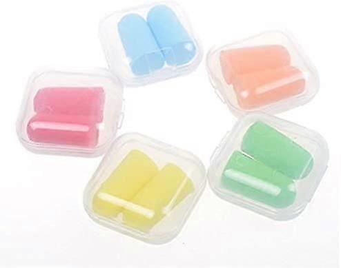 5 Pairs Soft Foam Earplugs with Case - Comfortable Hearing Protection