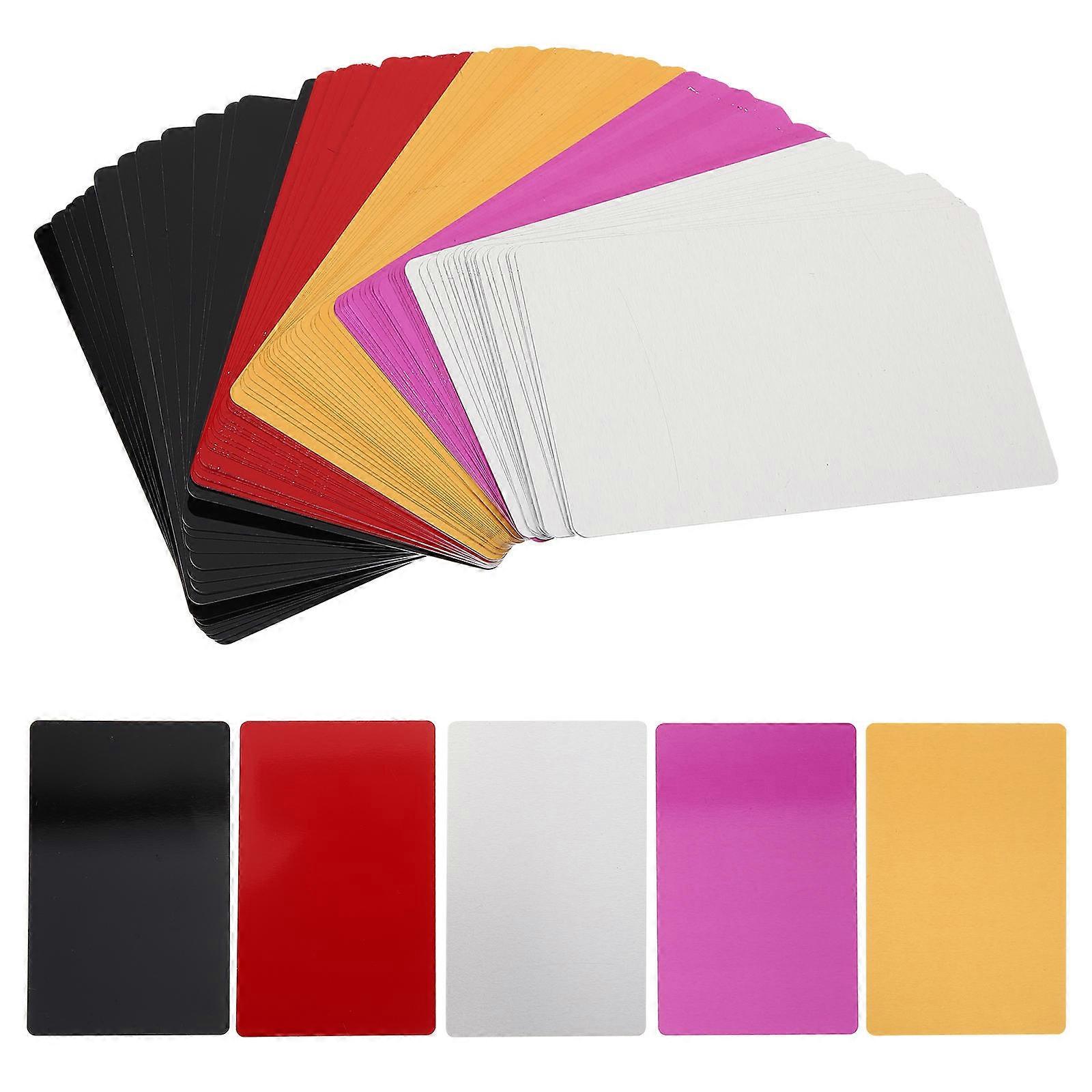 80pcs Aluminum Blank Business Cards for Engraving – Multi Color Metal Name Cards in Gold, Purple, Silver, Green, Black, Rose Gold, Blue, and Red for