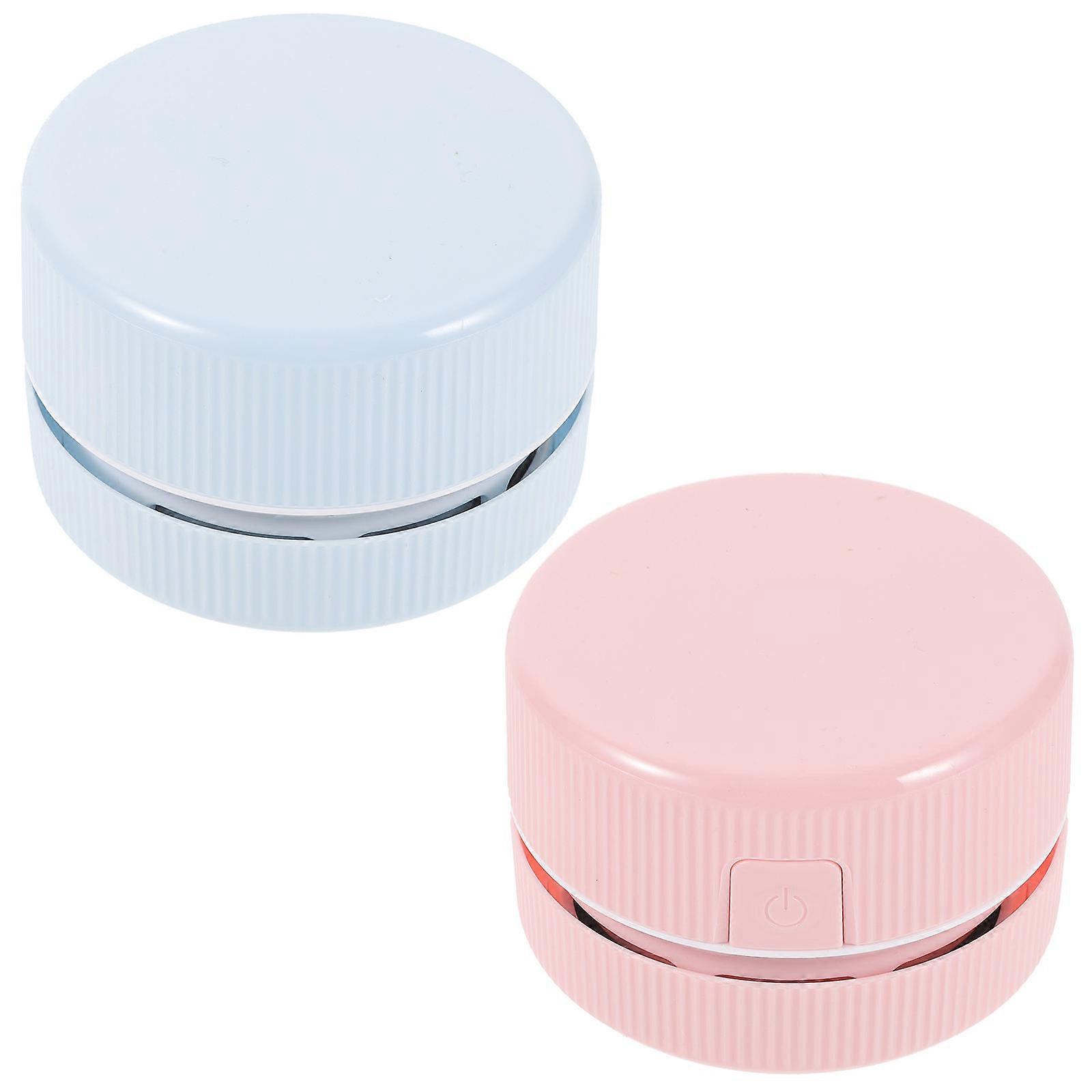 Blue Mini Crumb Vacuum Cleaner with Strong Power for Cleaning Desktop and Keyboard Gaps 2Pcs