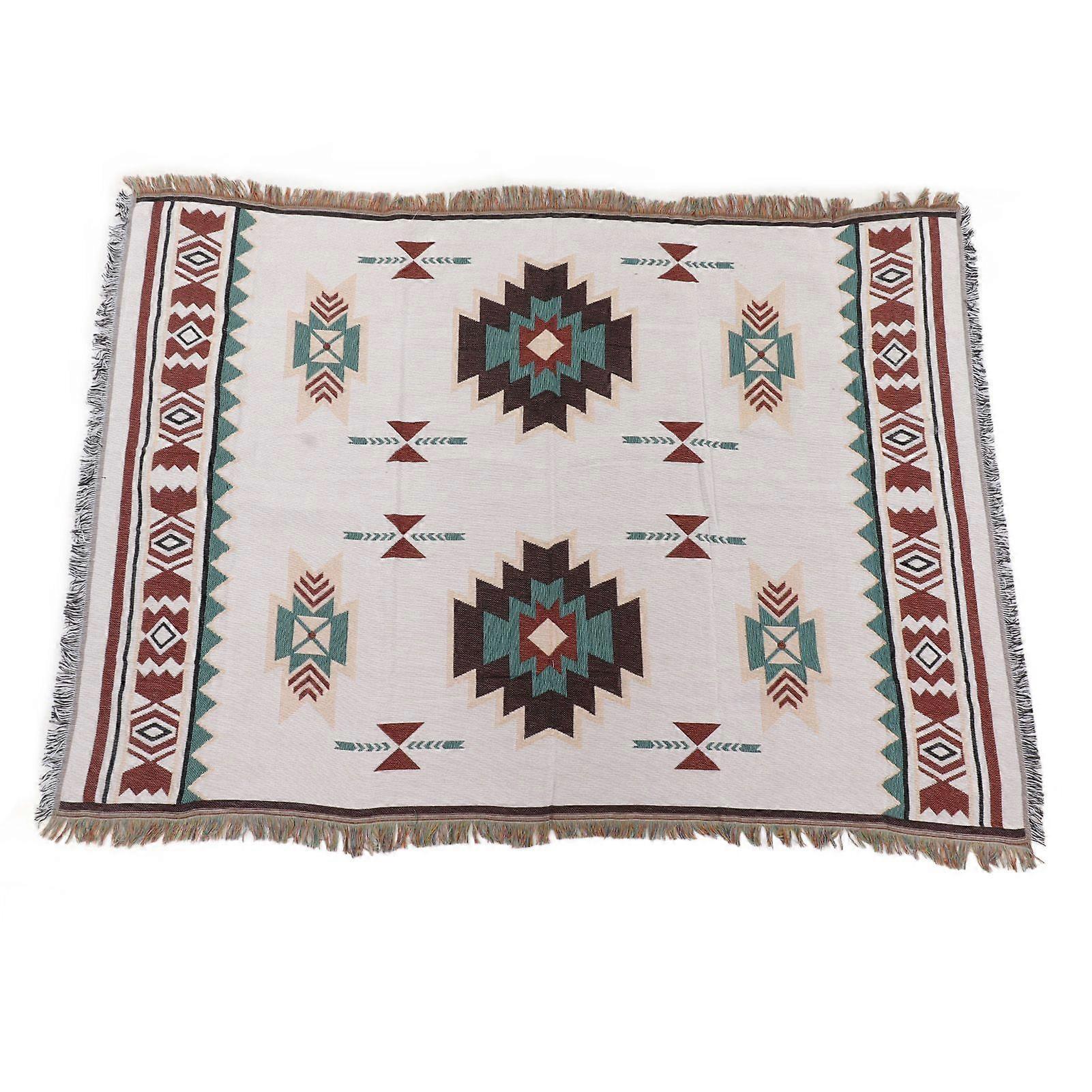 180x130cm Ethnic Style Tablecloth Blanket Retro Cotton Multipurpose Tent Blanket for Picnic Beach YMHC