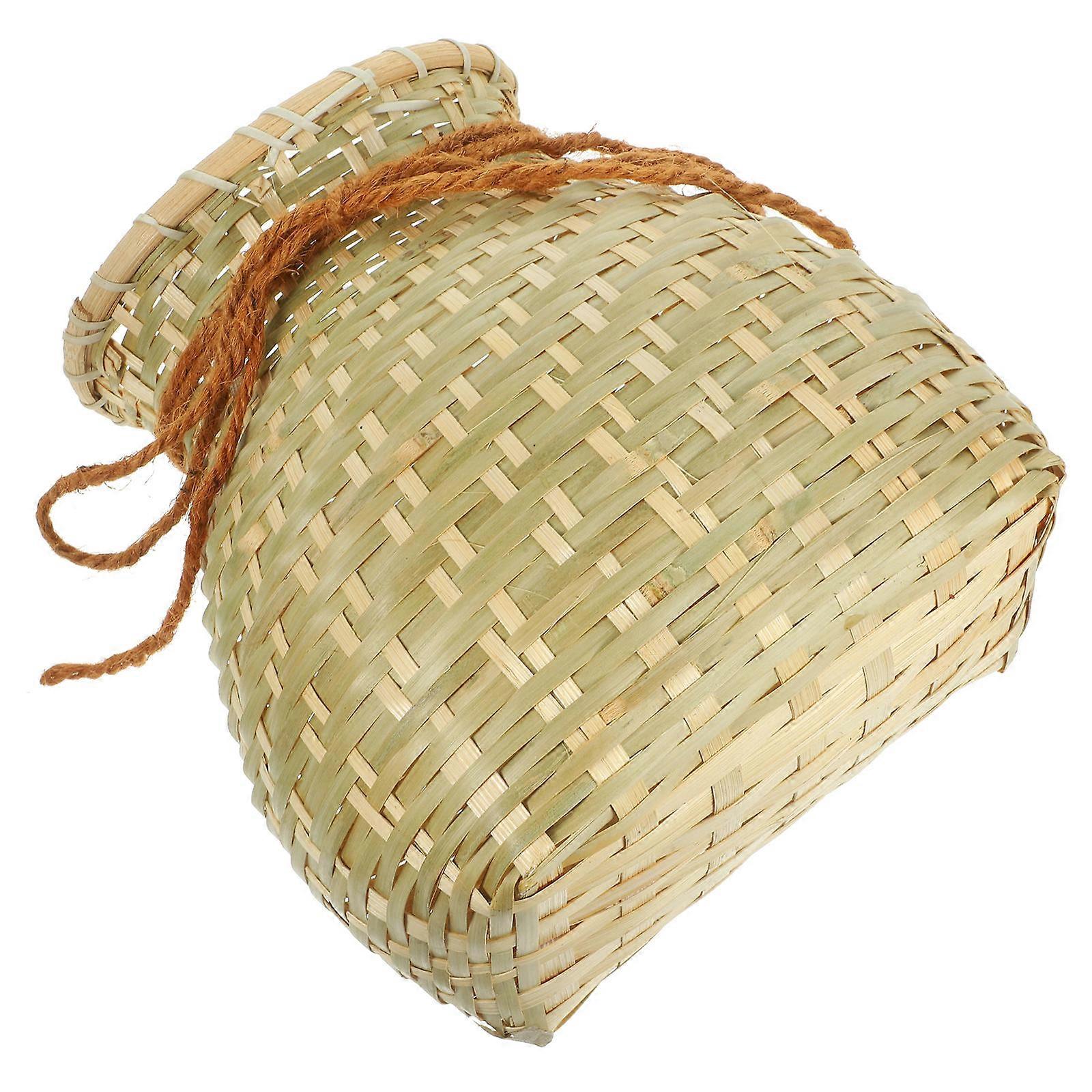 Sturdy Handmade Bamboo Fish Basket for Flowers, Storage, and Home Garden Organization – Rustic Woven Planter Perfect for Picnic, Gift, or Décor