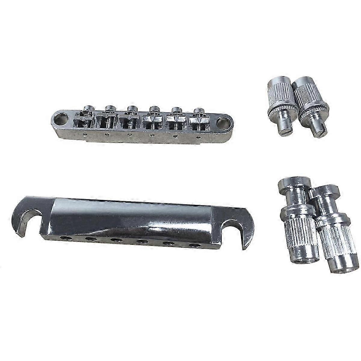 Electric Guitar Bridge, Standard 6 String Size LP Guitar Bridge Full Set Bridge Tail Stud Zinc Allo