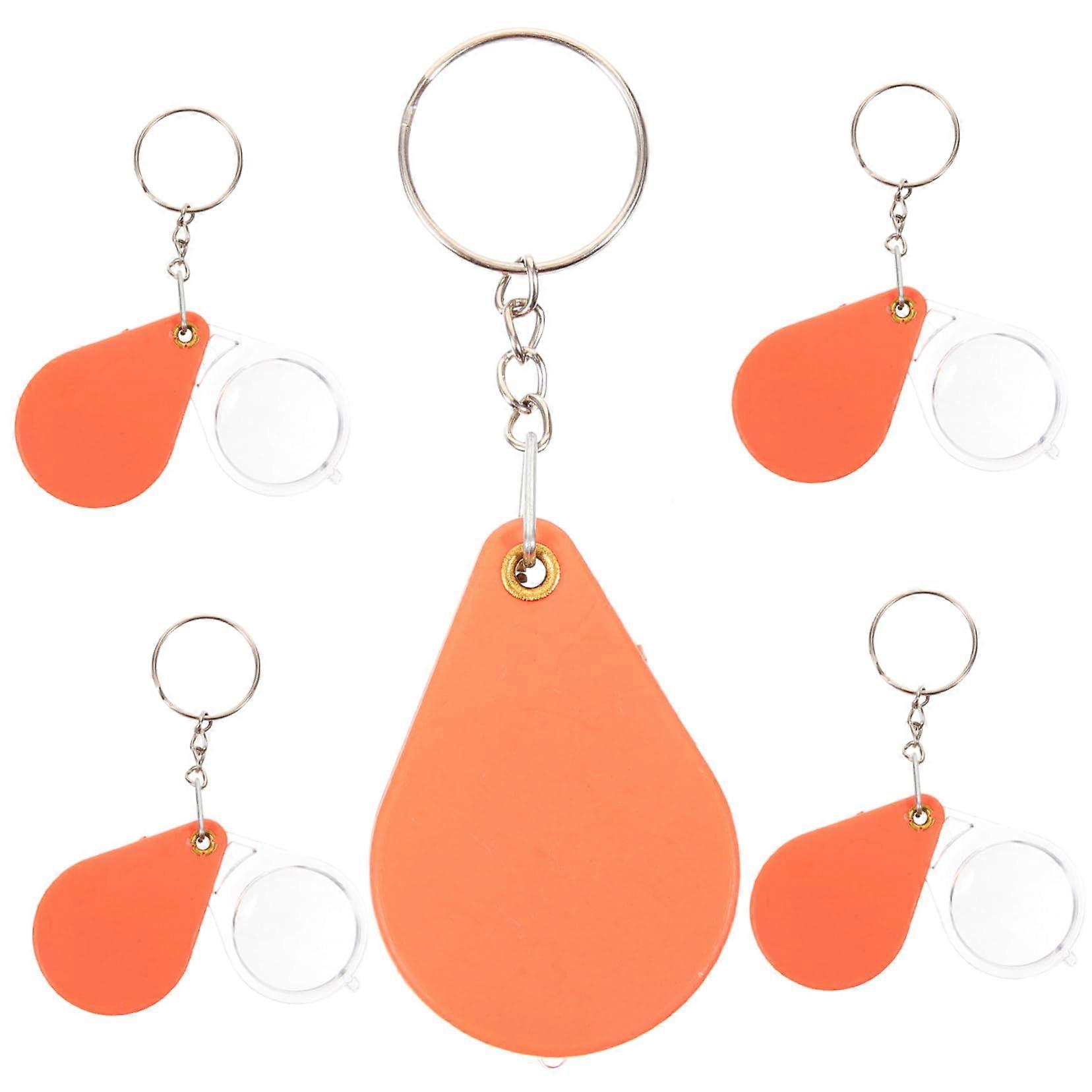 5 Piece Magnifier Set Portable Pocket Lens Reading Loupe Keychain Magnifier Handheld Loupe