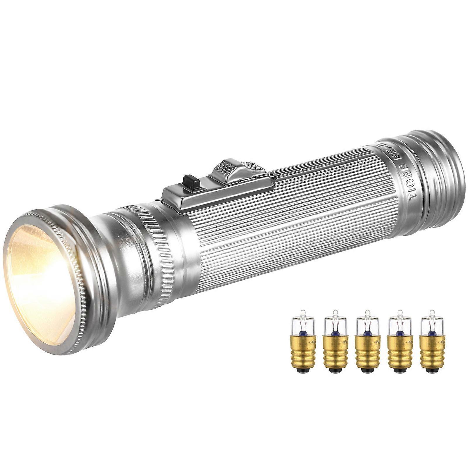 Vintage Flashlights Metal Flashlight for Outdoor Use with Battery Replacement 1Pcs