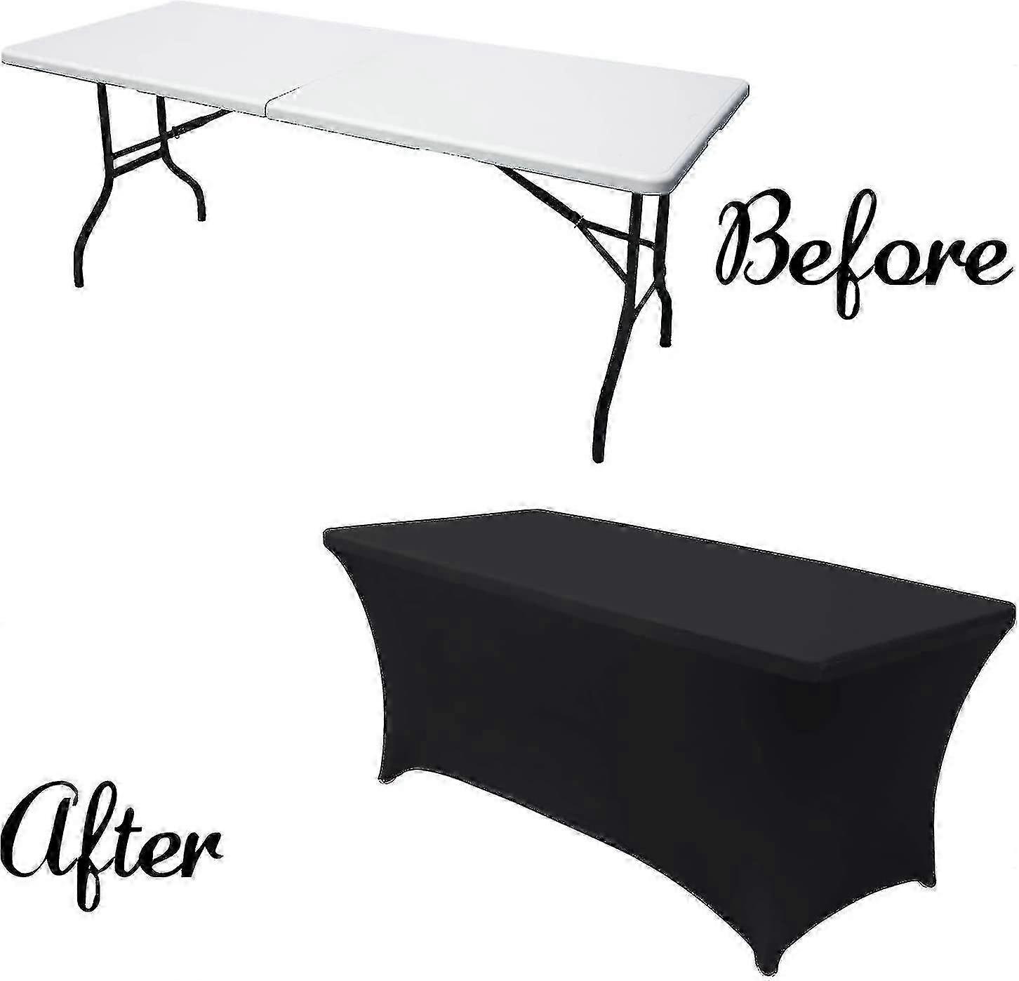 Spandex Tablecloths for 4ft Rectangular Table - Stretch Fitted Polyester Cover
