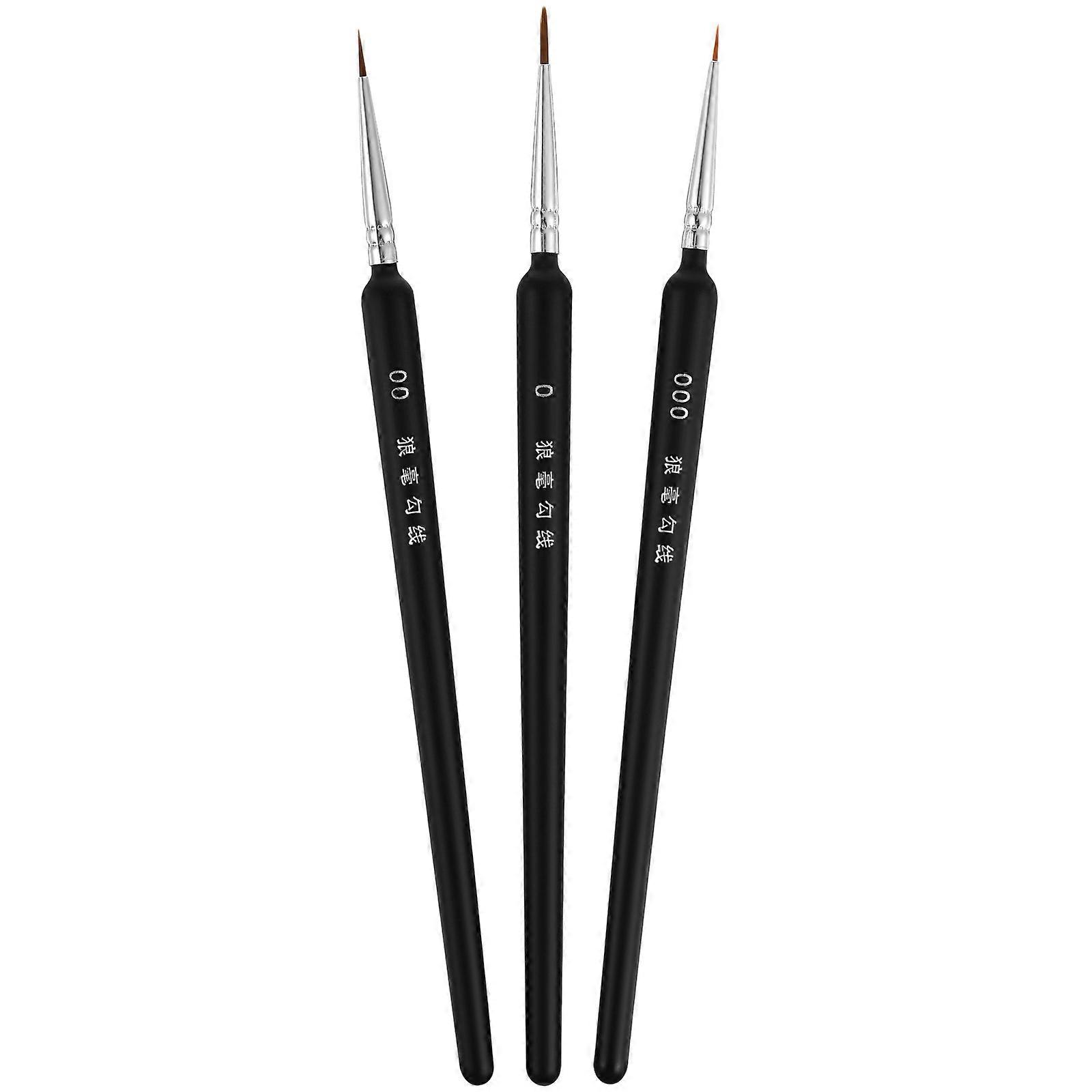 Gouache Painting Brushes Round Tip Fine Paint Tools 3Pcs