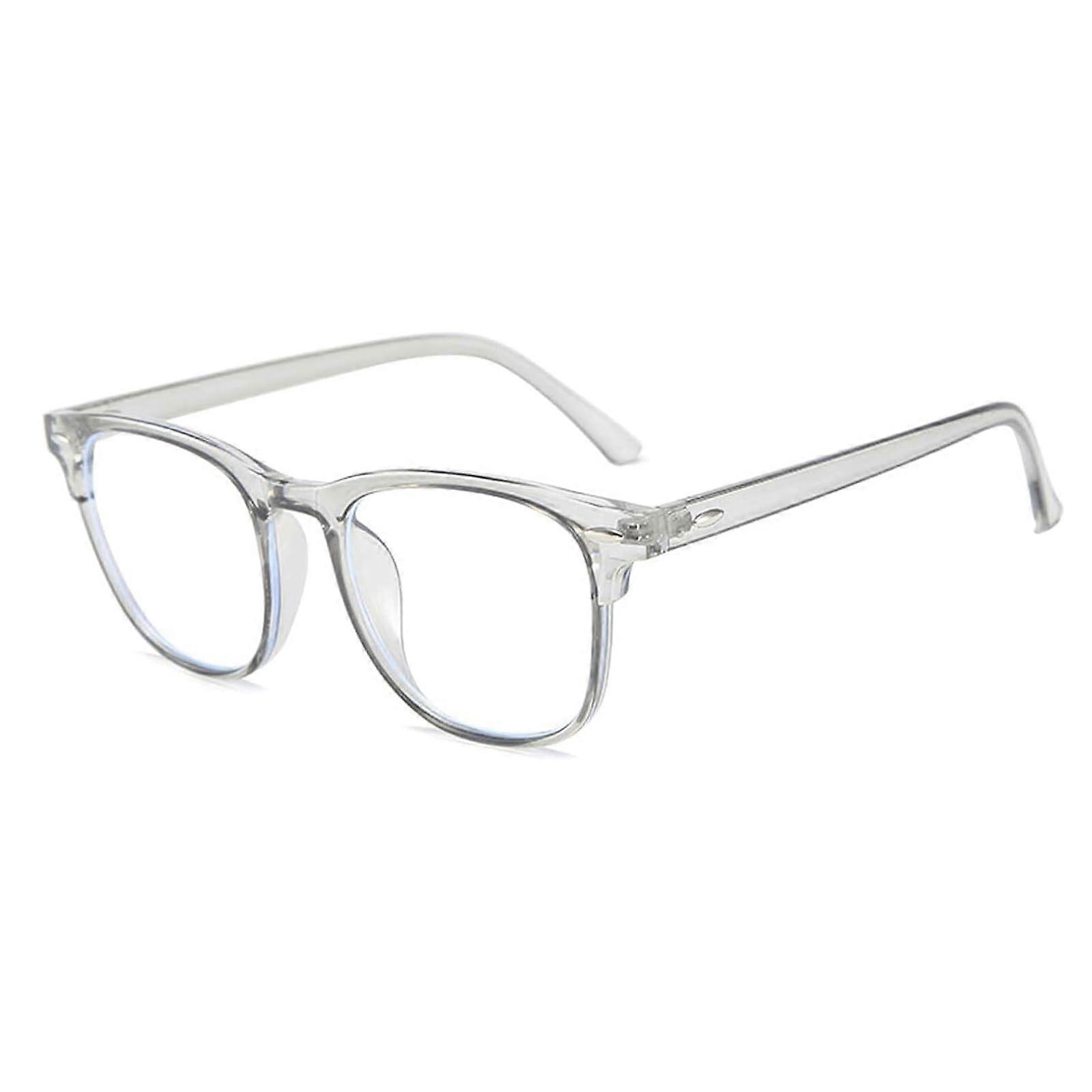 Ellipse Plastic Glasses Frame for Men Stylish Eyeglasses Frame Anti Blue Light Transparent Retro Glasses Frame, gray