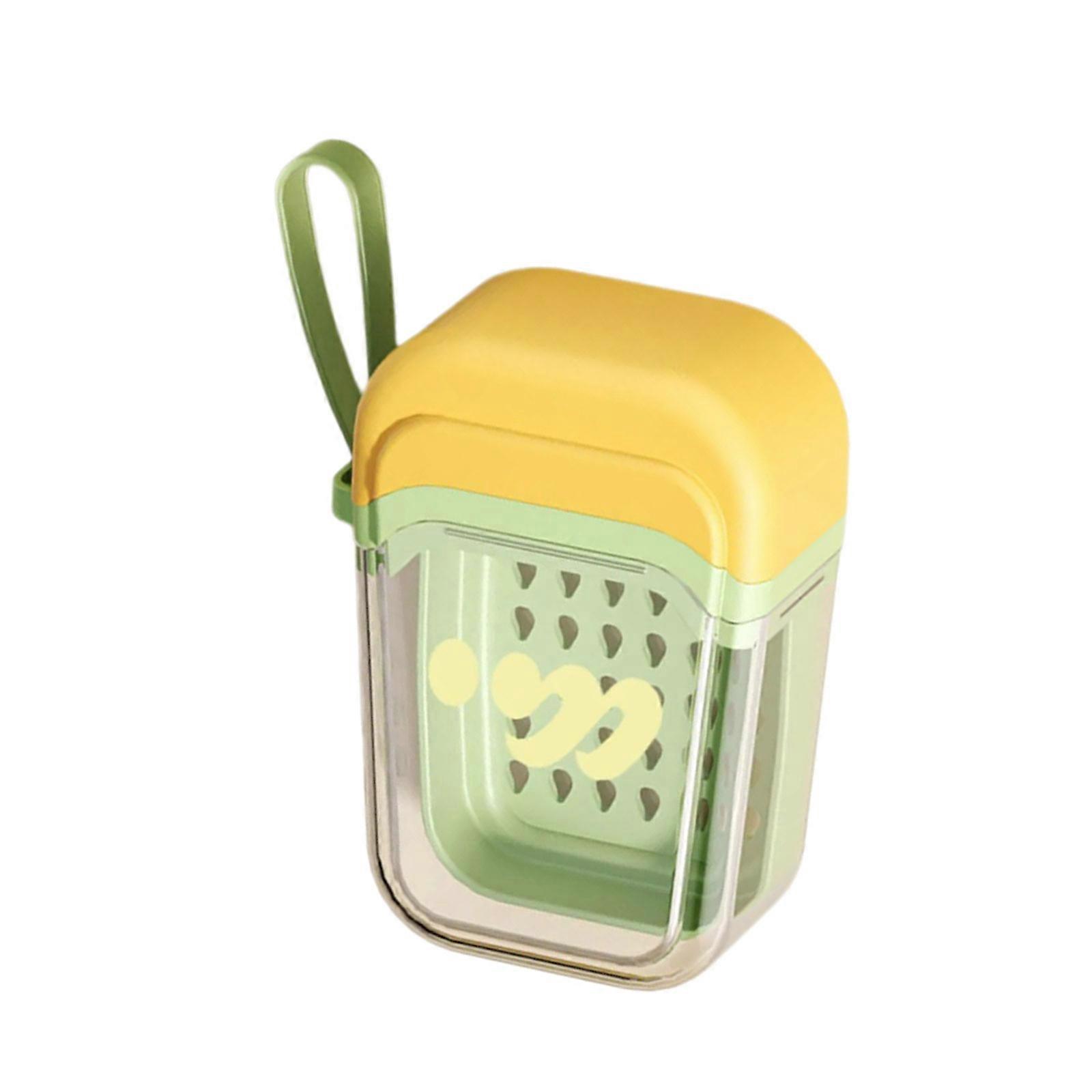 Travel Portable Shower Soap Dish With Quick Drying Base And Detachable Layer Nonslip Soap Holder For Sink Countertops  Yellow green