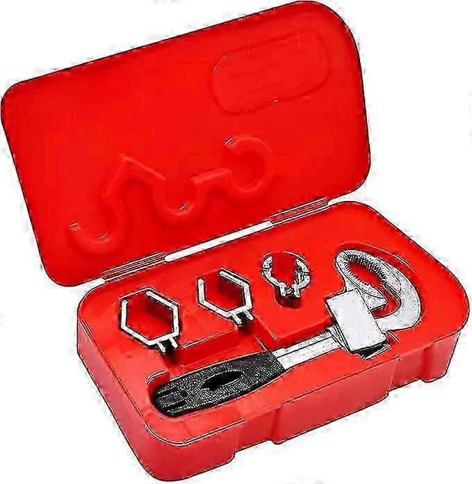 Adjustable Multifunctional Faucet Wrench with Double-Head & Replacement Head - Wide Opening Pipe Tool with Storage Box for Bathroom Use