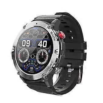 Men's Military Smart Watch, 5ATM Waterproof Fitness Watch, 24 Sports Modes, For Android iOS, Black