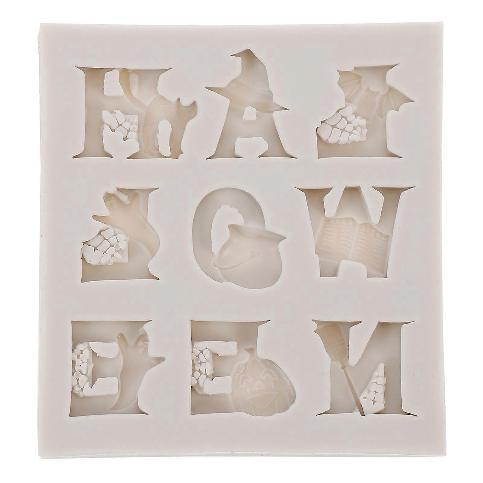 Fondant Letters Mold Silicone Baking Tool Recyclable 8 x 8 x 0.7 Cm 1Set