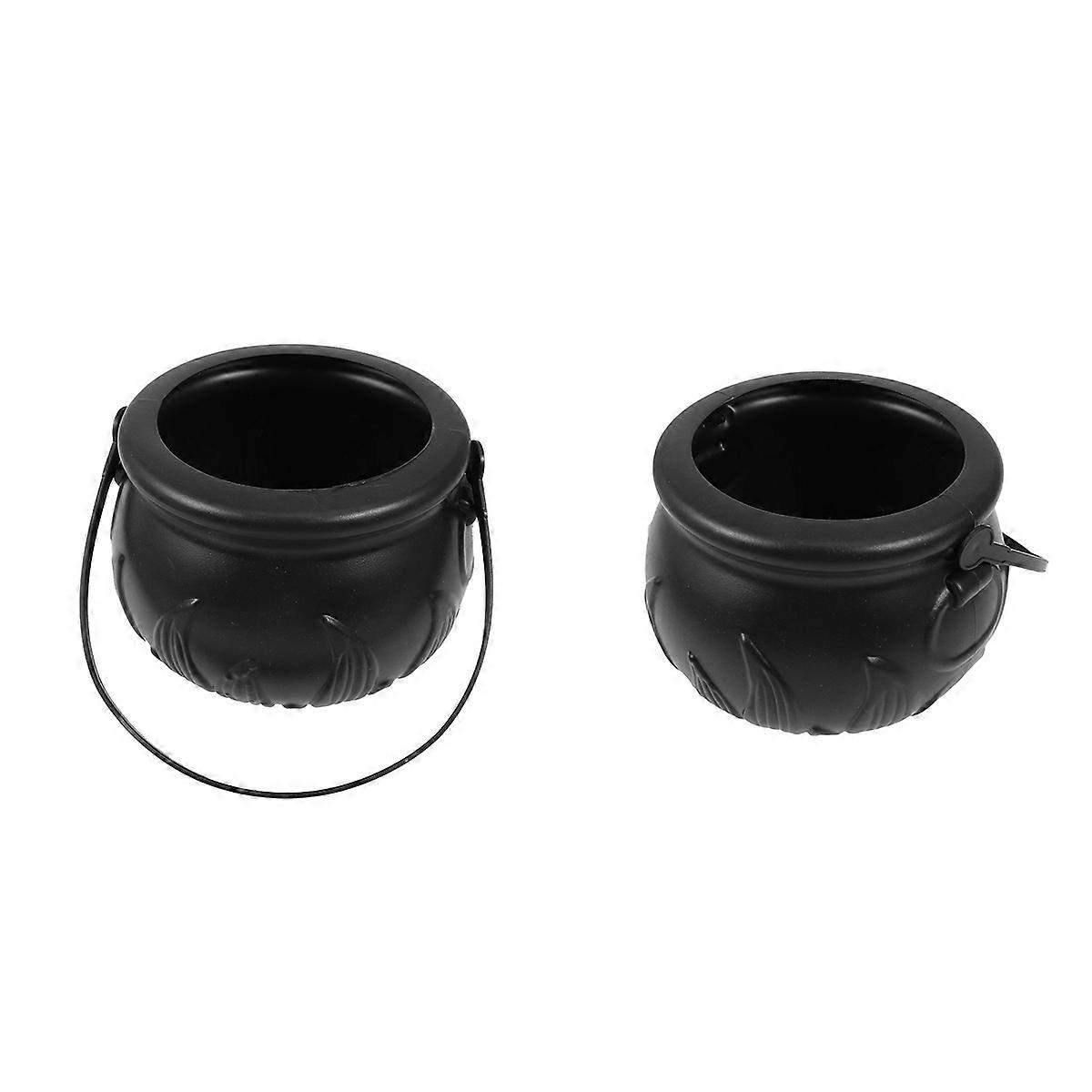 4pcs Large Halloween Witch Buckets Candy Holders Portable Round Baskets Lightweight Party Treat Containers Safe Easy To Carry