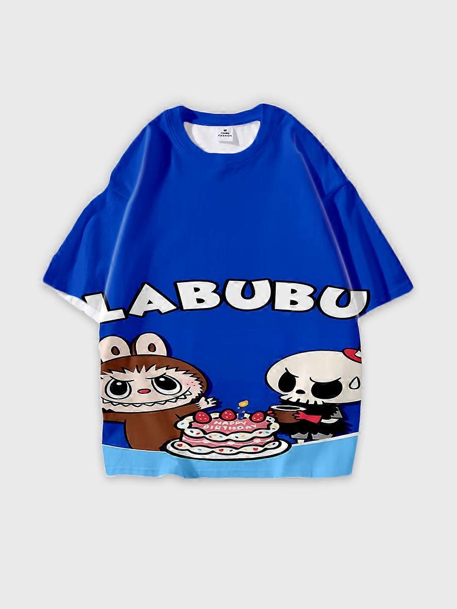 T-shirt round neck Pattern loose short sleeve K764