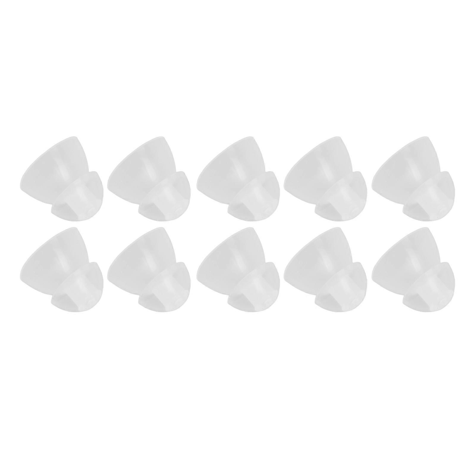 10 Pcs Hearing Amplifier Ear Tips Transparent Double Layer Closed Anti Static Soft Silicone Earplug Domes S