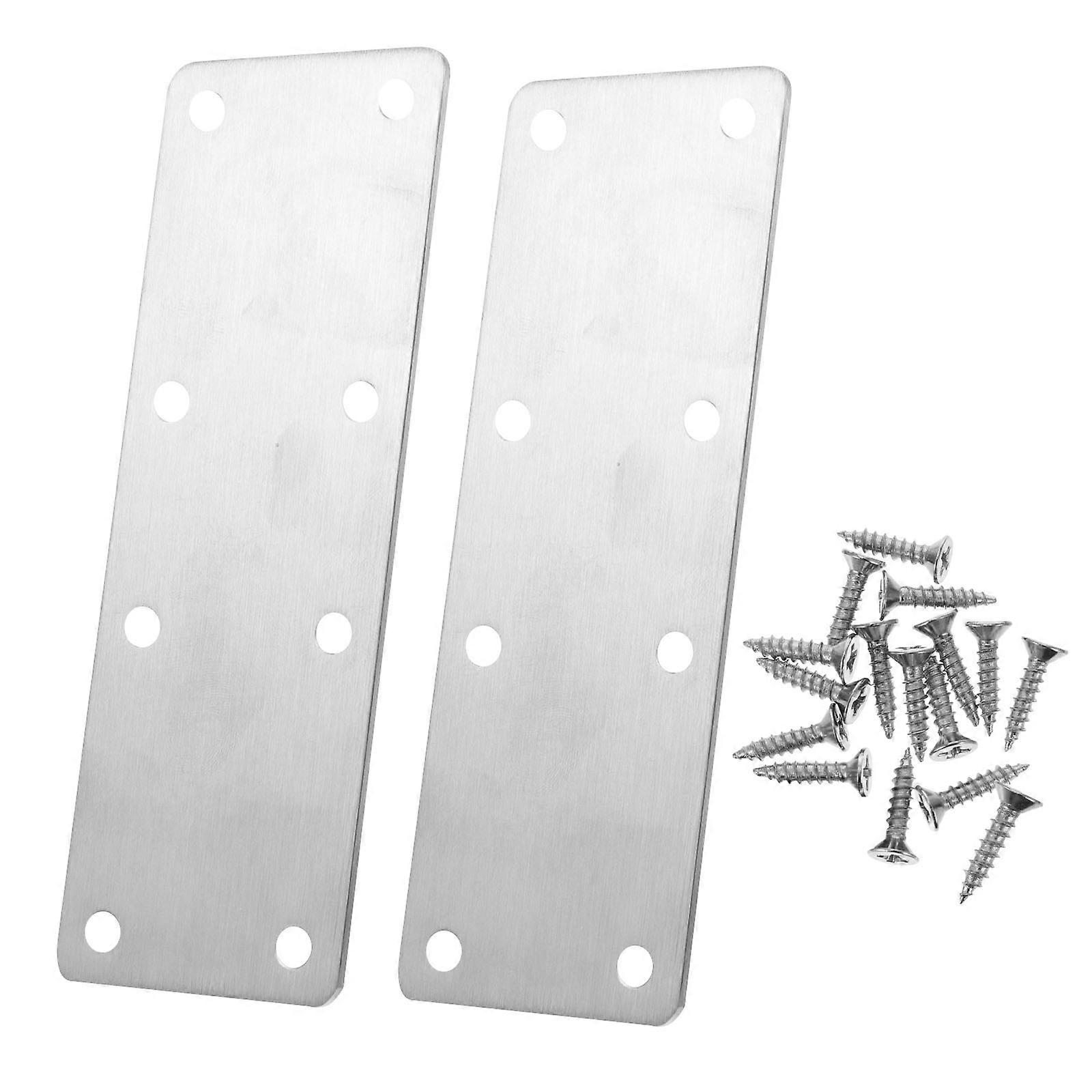 Cabinet Mending Plate Metal Corner Brackets Diy Enthusiasts Rectangular Connecting 5.38X1.93X0.08inch 2Sets