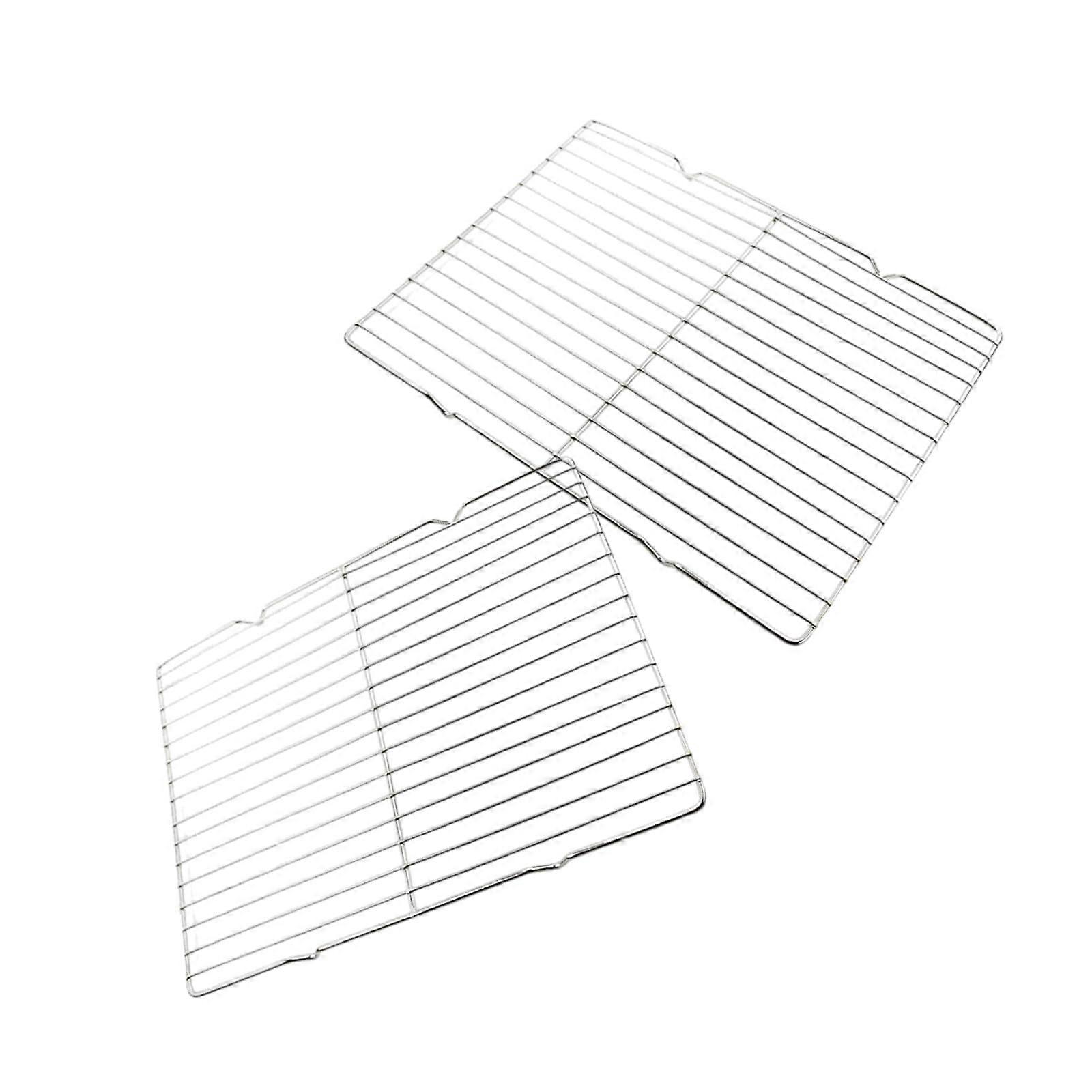 Stainless Steel Wire Rack Set of 2 for Baking and Draining Oils, Easy to Use, Durable, 12x16 Inch