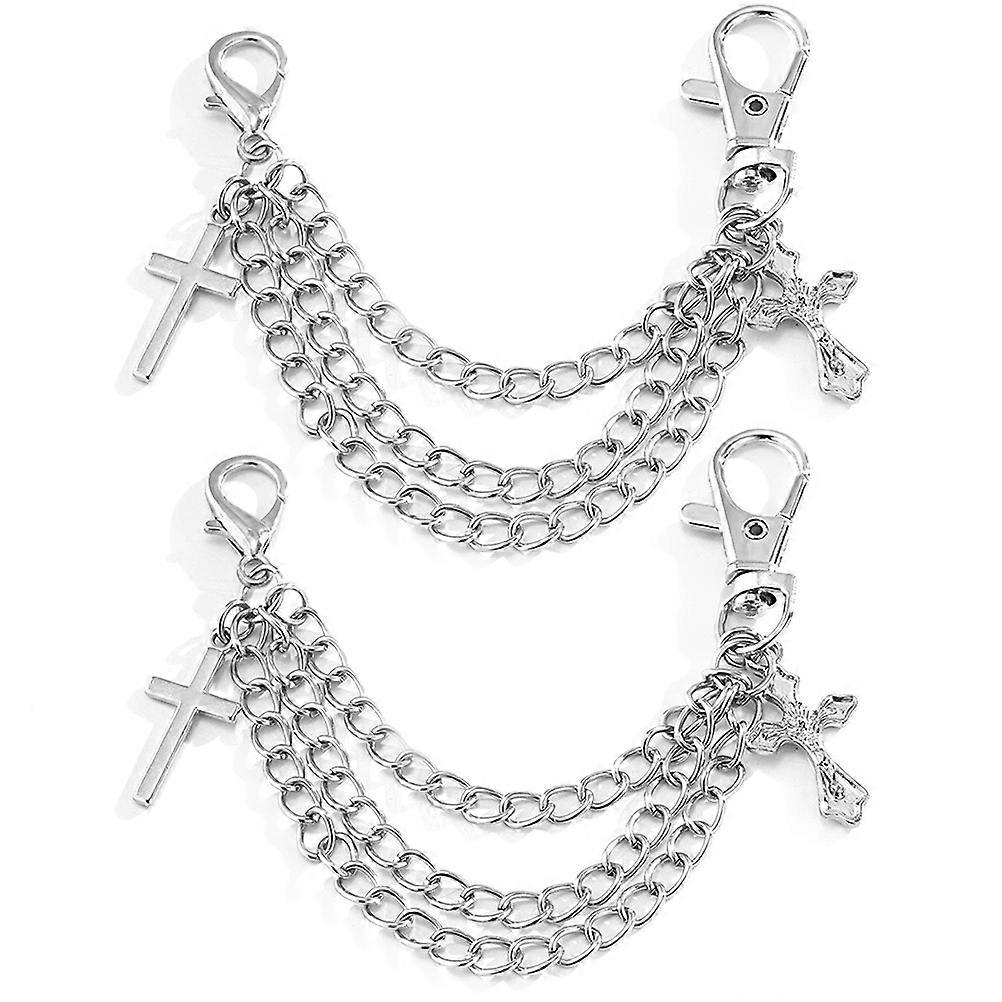 Boot Chains with Lobster Clasps & Cross Charms Shoe Lace Decorations for Sneakers and Boots Fashionable Draped Shoe Accessories