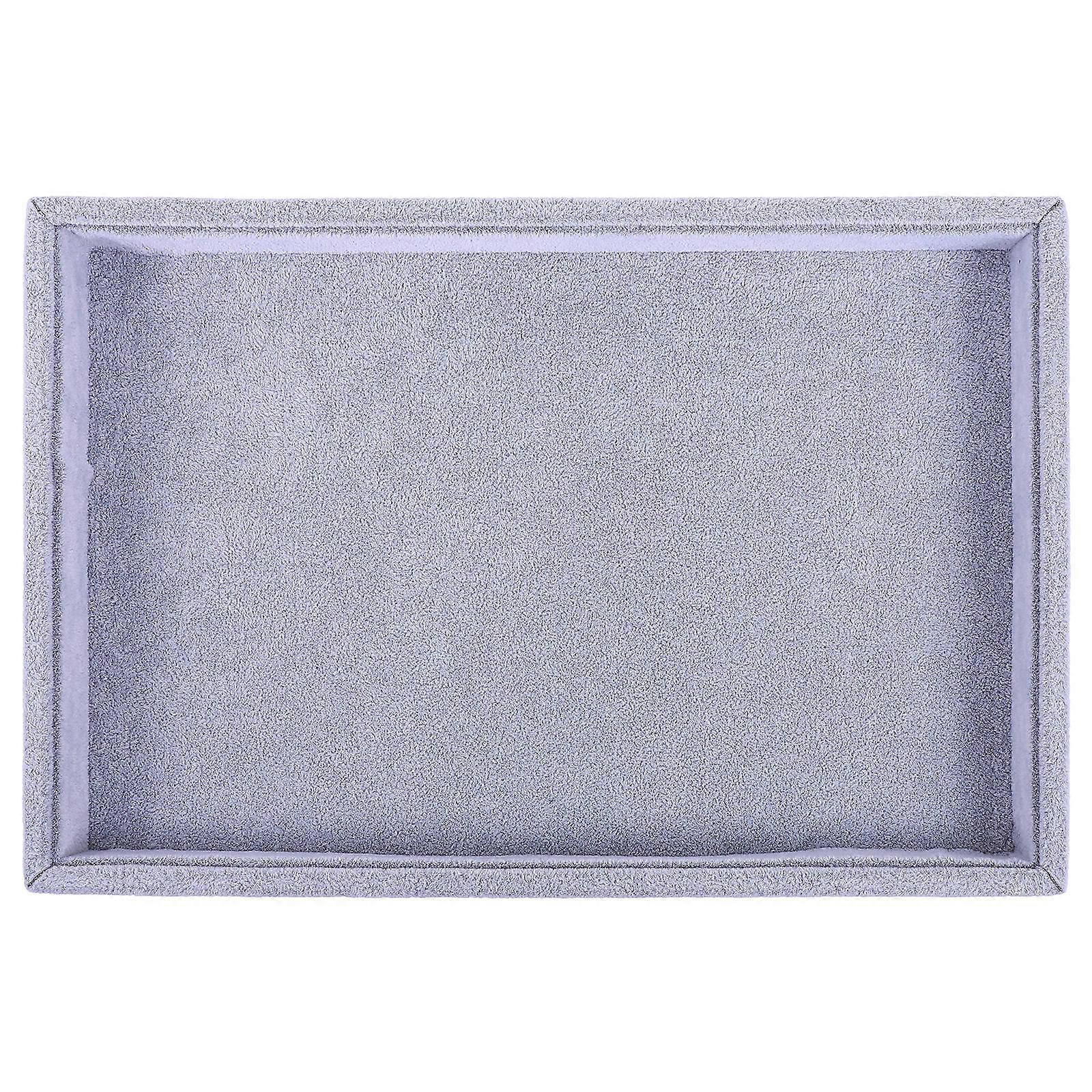 Desktop Organizing Tray 1Pcs Modern Elegance Rectangular Jewelry Display For Women In Grey Material