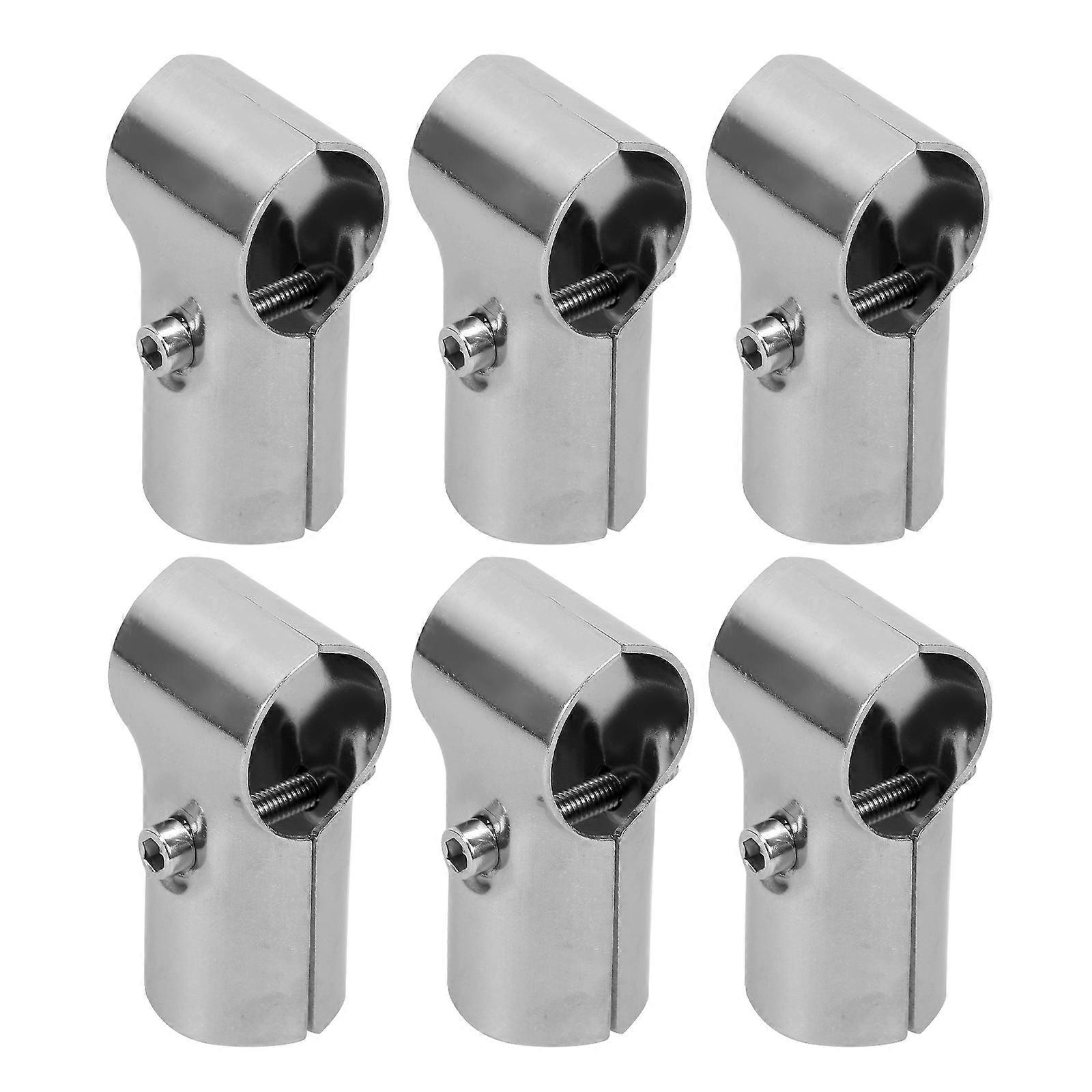 Pipe Fitting Connector T Shape Stainless Steel Shelf Construction 32mm Diameter 6Pcs