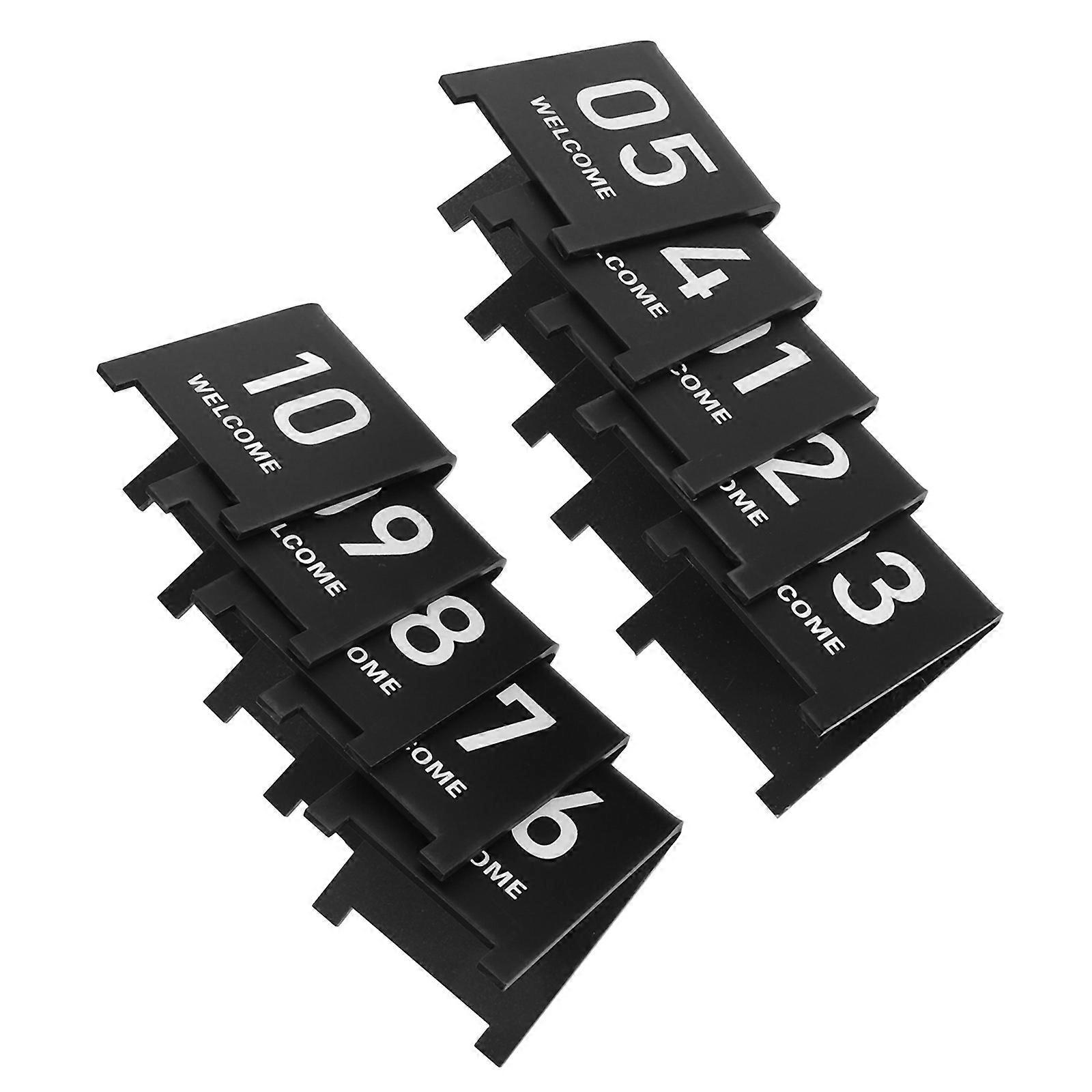Acrylic Table Number Signs for Home Black Reusable Marker 110 Size 10pcs
