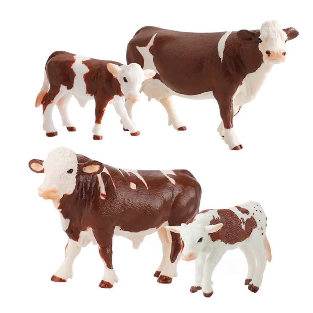 4 PIECES Partial Set Realistic Cow Models Simulated Farm Animals for Educational and Creative Purposes