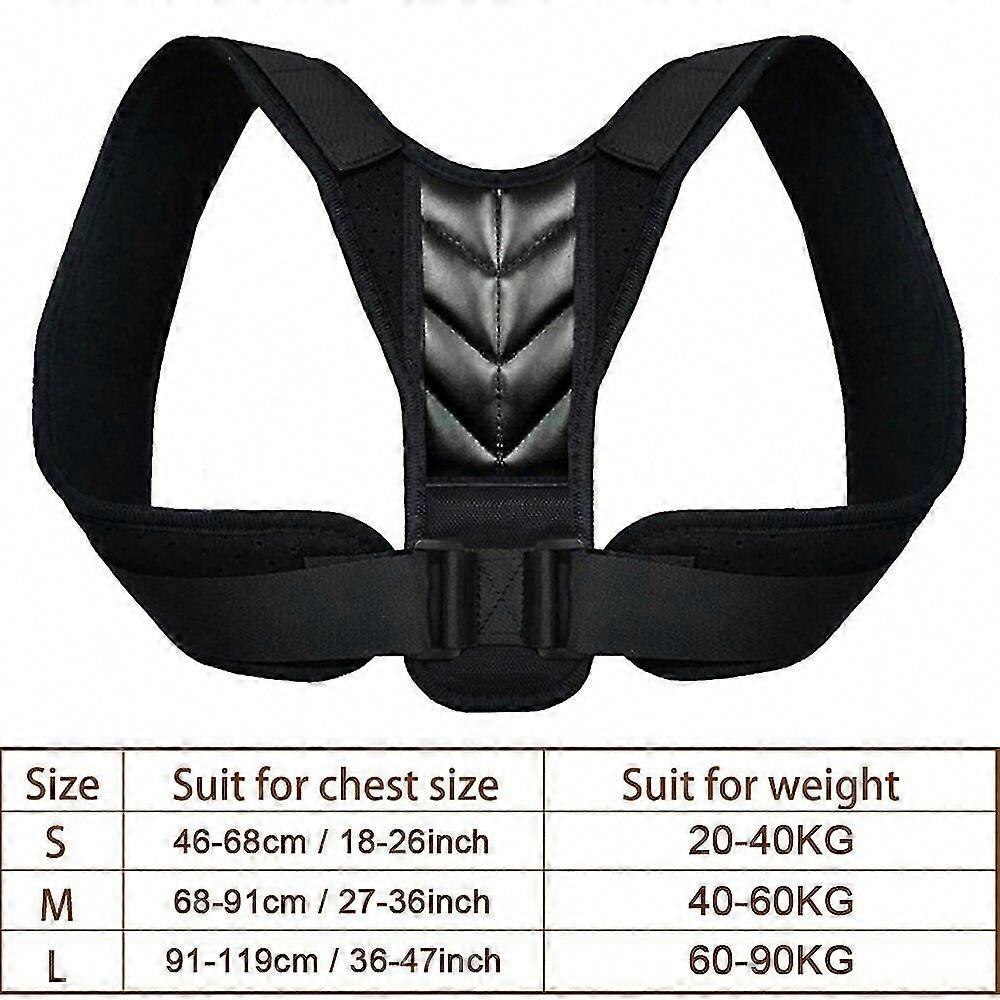 Adjustable Posture Corrector Back Brace for Spinal Alignment & Posture Support - Humpback Straightener - Black