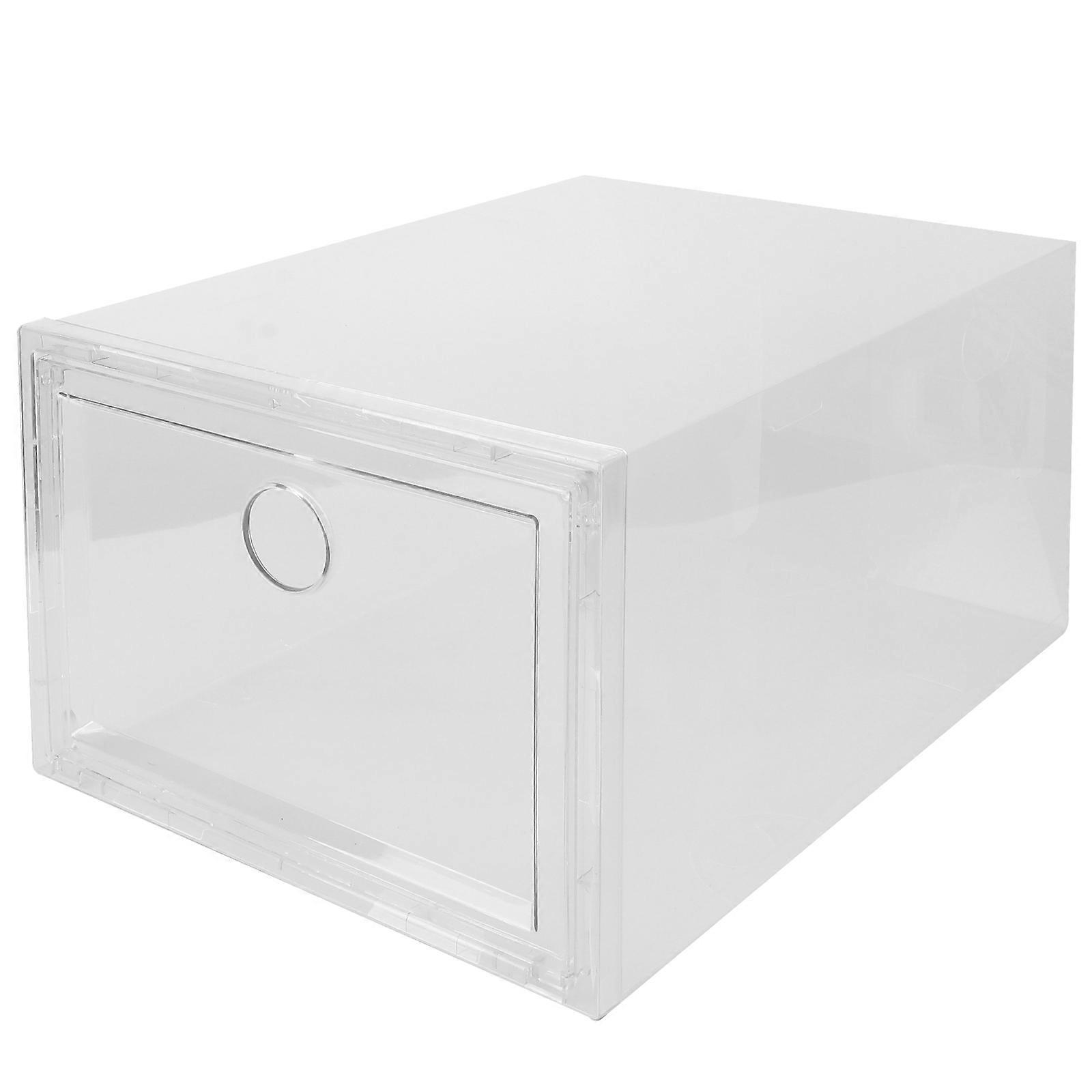 Plastic Shoes Container Simple Design Square Waterproof For General Users With Transparent Visual Window 34.00X25.00X18.00Cm 1Pcs