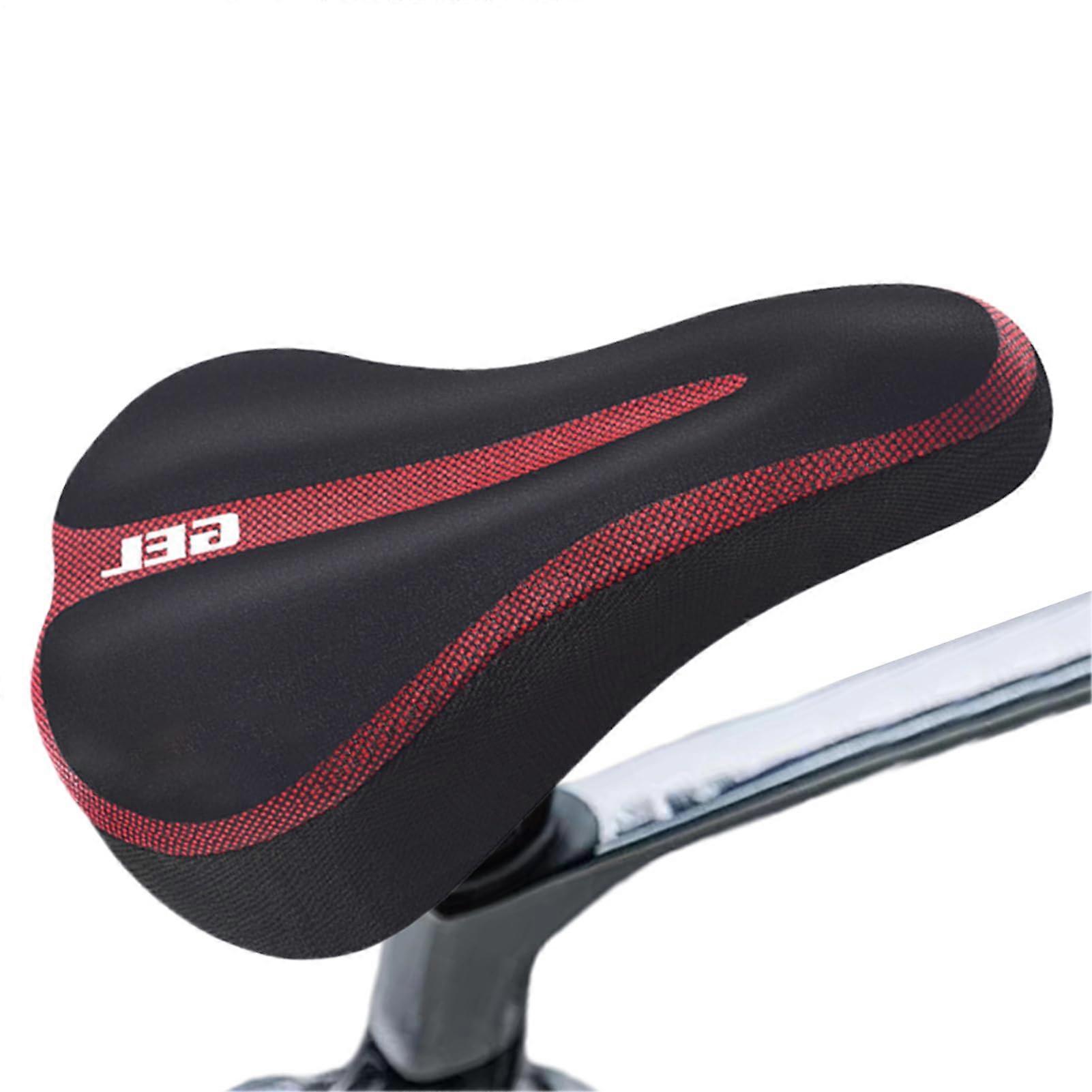 Saddle Cover Silicone Padded Waterproof With Adjustable Fit Replacement Part for Unisex and Indoor Bikes Red