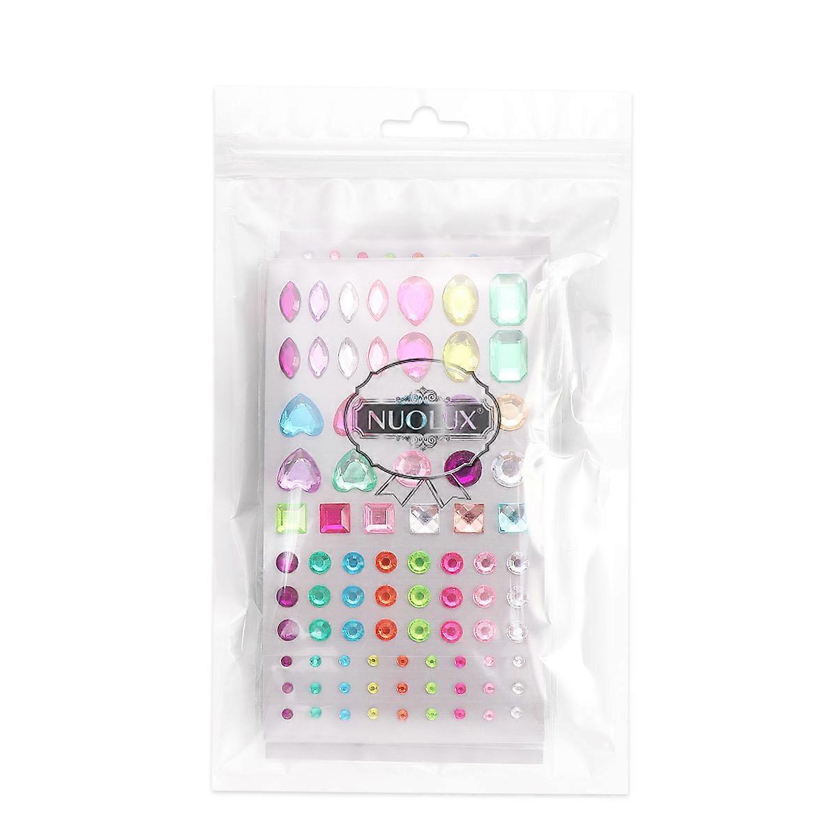 Self-Adhesive Rhinestone Sheet 5 Sheets Designed For Picture Frames Cell Phones And Car Plates Various Sizes And Shapes Multicolor