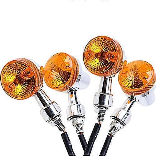 Indicator Motorcycle 4PCS 12V Universal Motorcycle Indicator Light Motorcycle Indicator Light (Color: Chrome Yellow Lens)