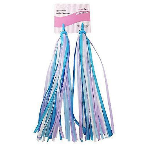 Kid's Bike Handlebar Streamers - Colorful Long Satin Ribbon Accessories for Bicycles, Scooters, and Trikes, Blue and Purple (1 Pair)
