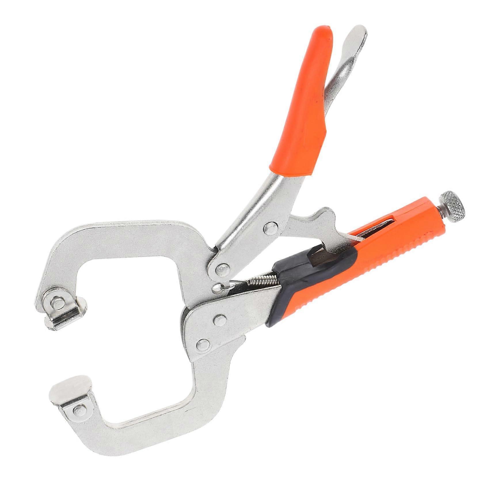 Performance Locking Pliers CClamp for Wood Projects and Repairs with HeavyDuty Construction and Flat Head QuickLock Tool