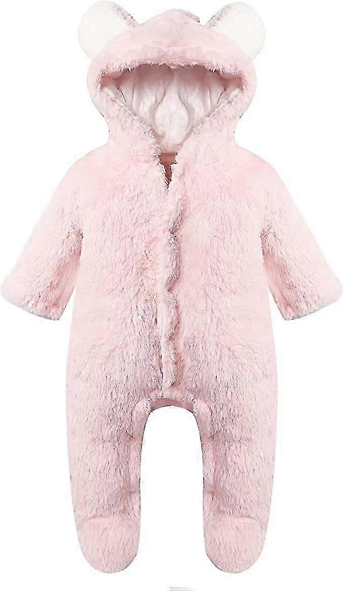 Adorable Newborn Romper with Bear Motif & Hood - Soft & Comfortable Baby Outfit