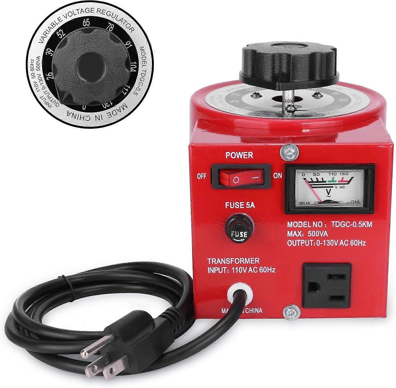 Voltage Transformer 5 Amp Auto AC Variable Voltage Regulator,500VAC Max,120VAC