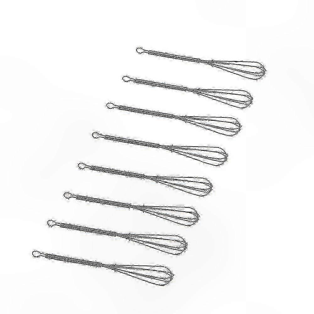 8-Piece Mini Whisk Set 7in Manual Stirring Tool for Kitchen Use