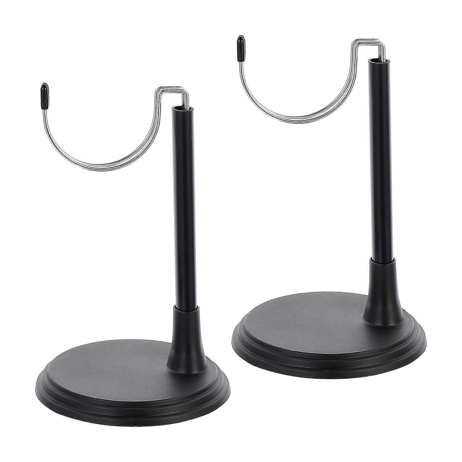 Figures Doll Stand With Wide Base For Children's Room Display 2 Sets Black