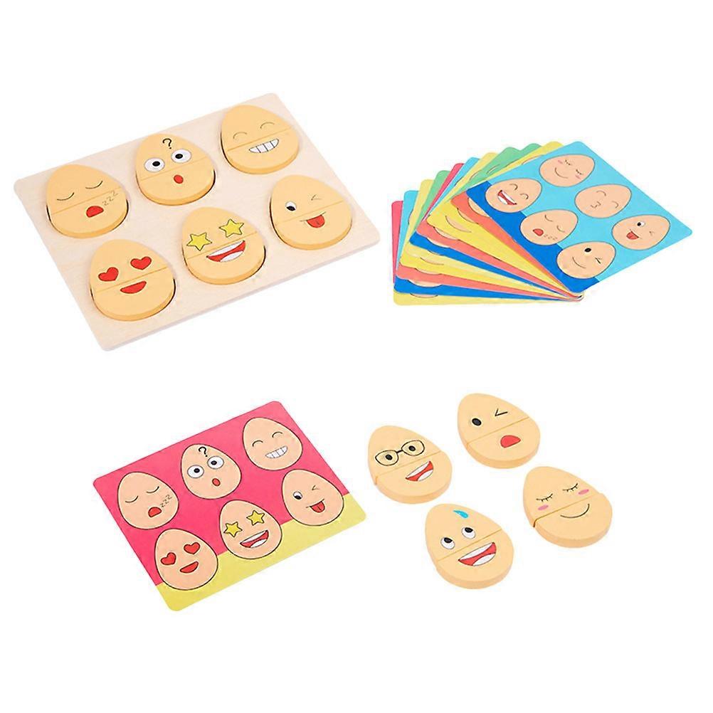 Facial Expression Matching Puzzle Toy For Children Observation Skill Training In Assorted Color Suitable For Day Care Activities 1 Set