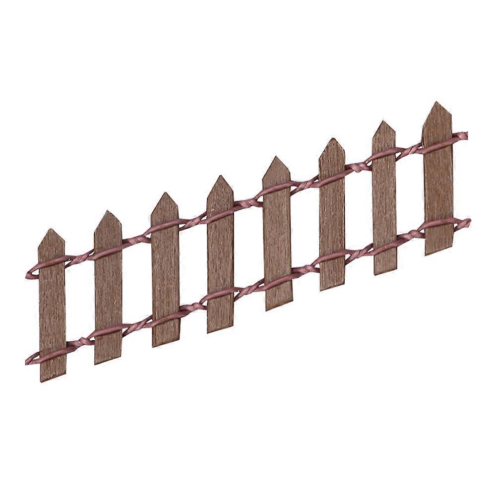 سياج ديكور منزل صغير مزخرف لديكور حديقة خرافية بتصميم نسيج فريد من نوعه بمادة بنية مرنة 1 حزمة