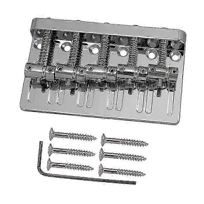 5 String Thickened Bass Saddle Bridge Pull String Plate Silver Hr