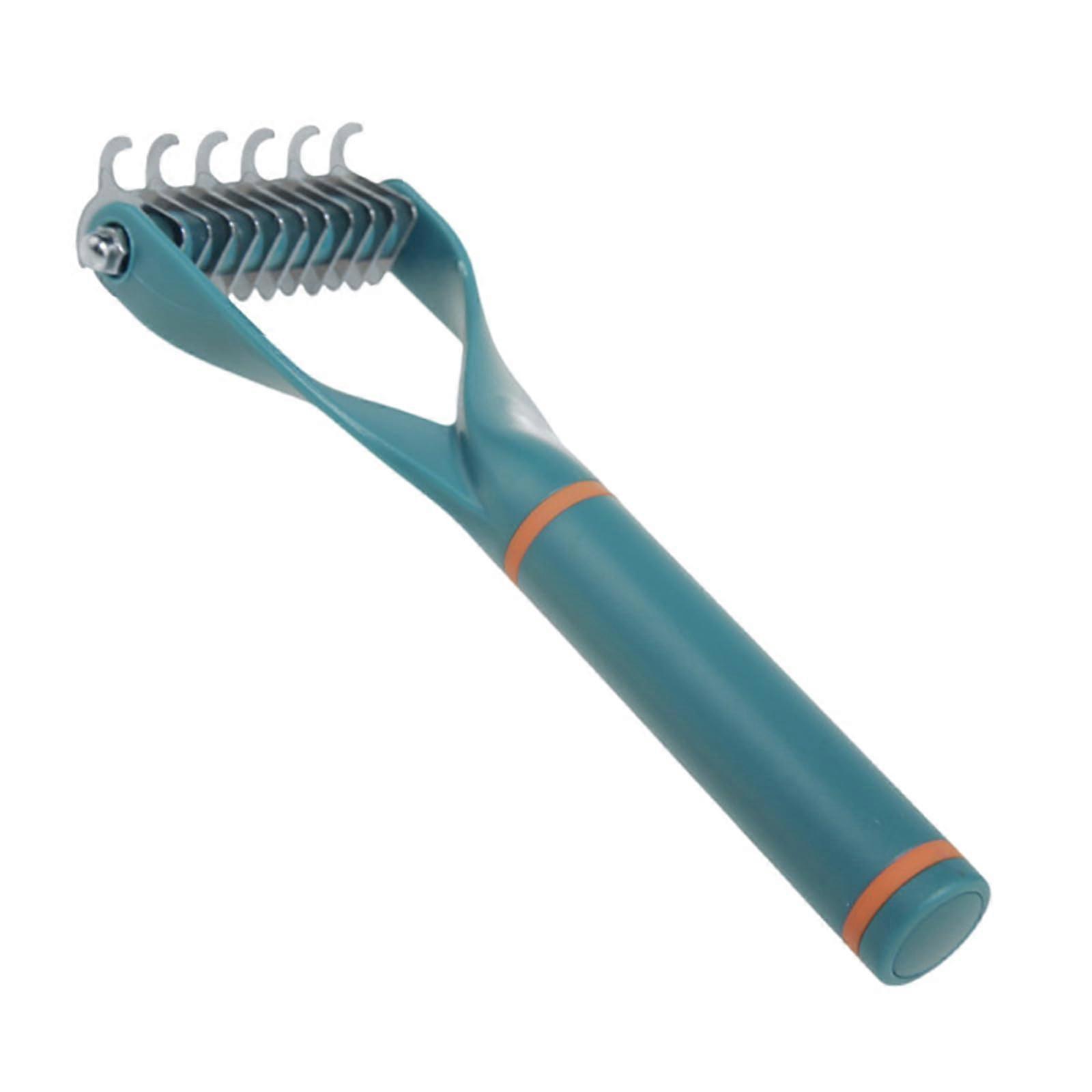 Massage comb for pet hair, to remove long and short hairs, gentle grooming massage brush (Aqua Green, S)