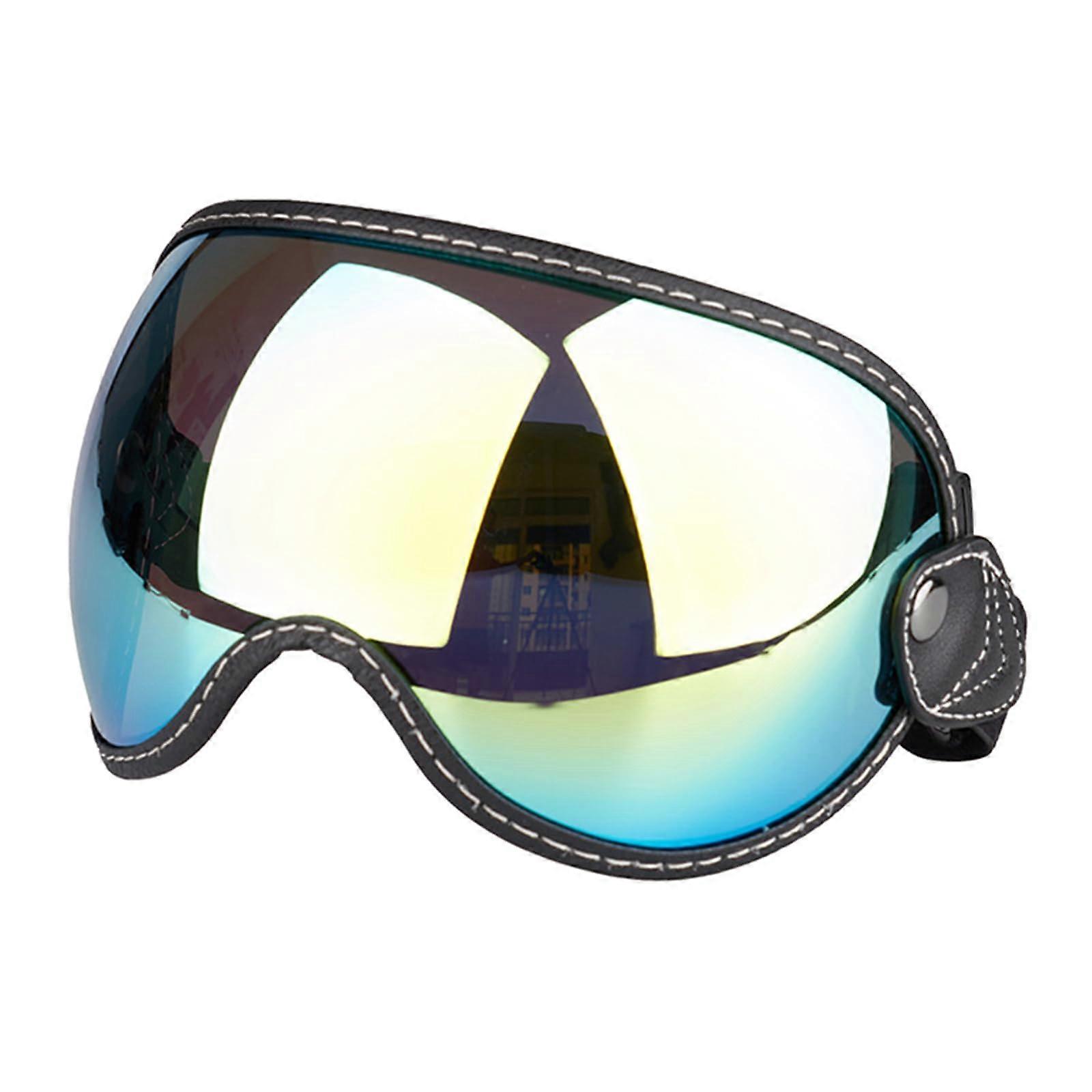 Motorcycle racing goggles, bubble shield, goggles with wide bubble lens, improved bubble shield goggles for bikers, galvanic yellow.