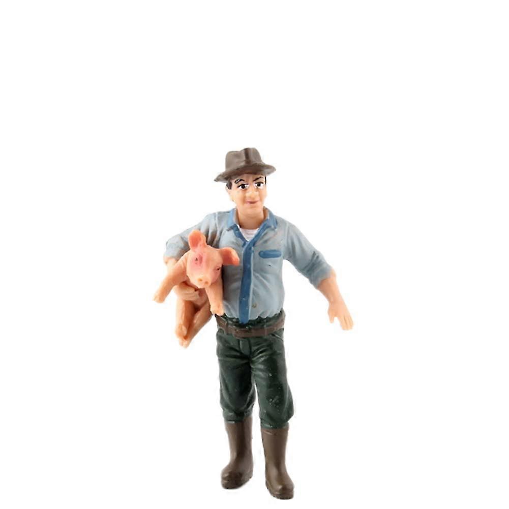 Model People for Model Trains - Painted Farmer Shepherd Figures for Sand Table Decorations - 1:32 Scale Plastic Workers