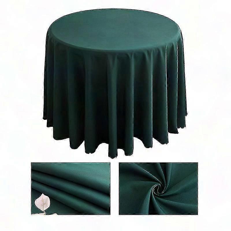 Nappe vert foncé Polyester lavable pour fête de mariage Anniversaire Housse de table à manger Jo3