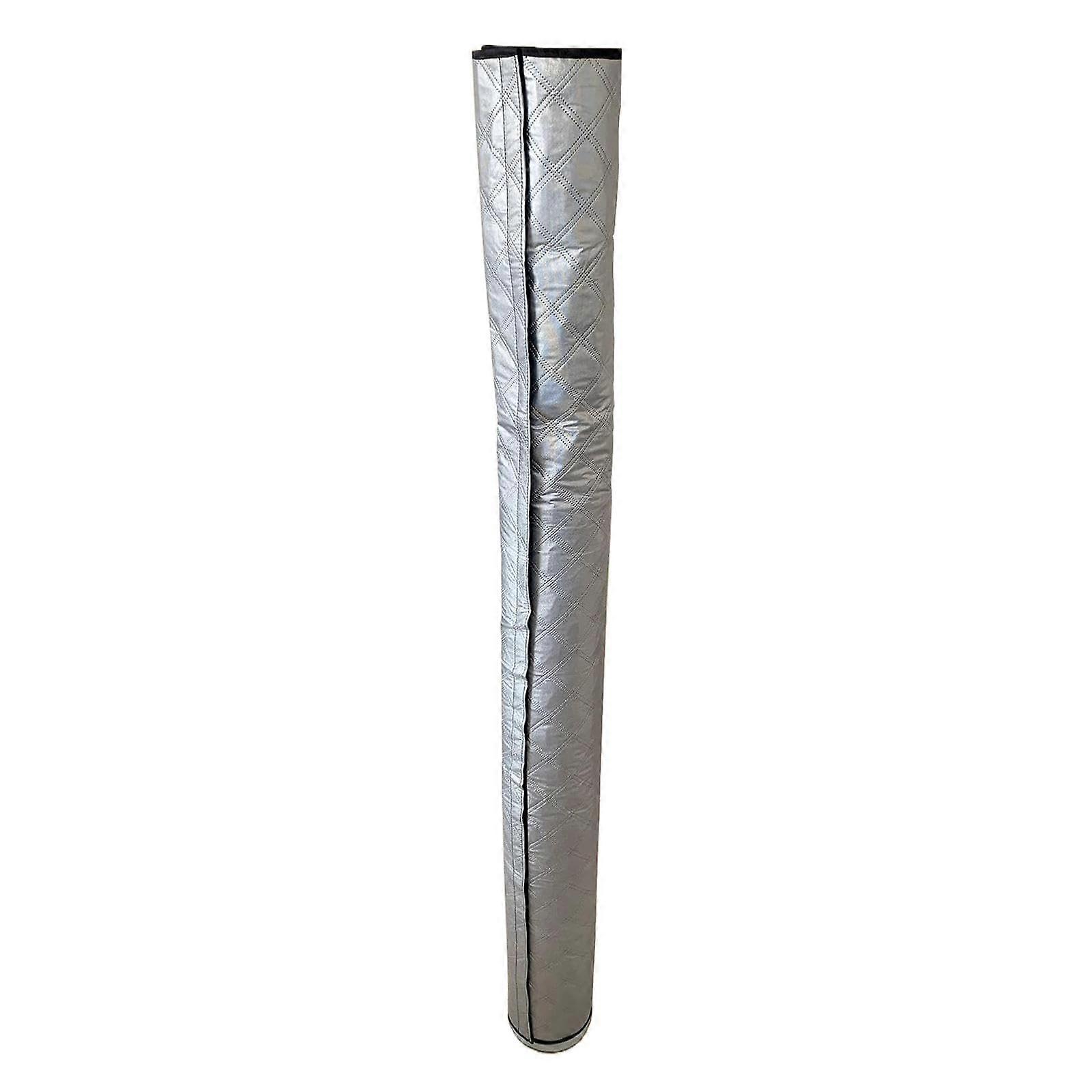 Portable air conditioner hose cover, coiled hose insulation sleeve, portable sunshade for installation, insulated, silver